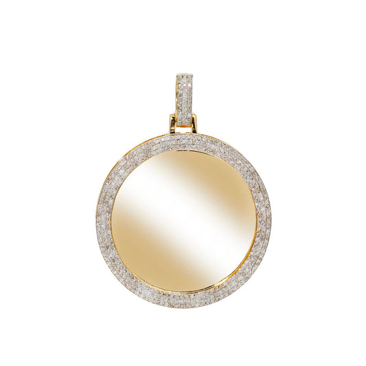 10K YELLOW GOLD UNISEX PICTURE  PENDANT WITH 1.14 CT DIAMONDS
