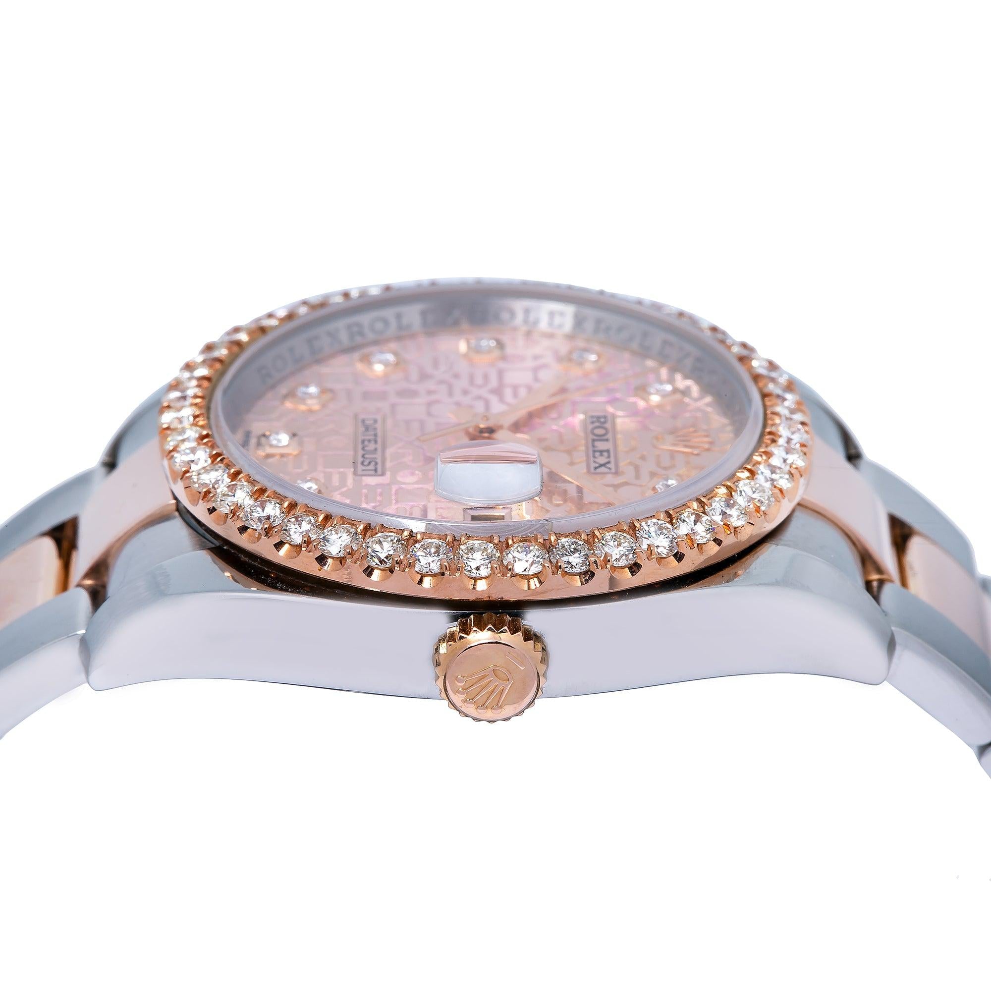 Rolex Datejust 116201 36MM Pink Diamond Dial With 1.35 CT Diamonds