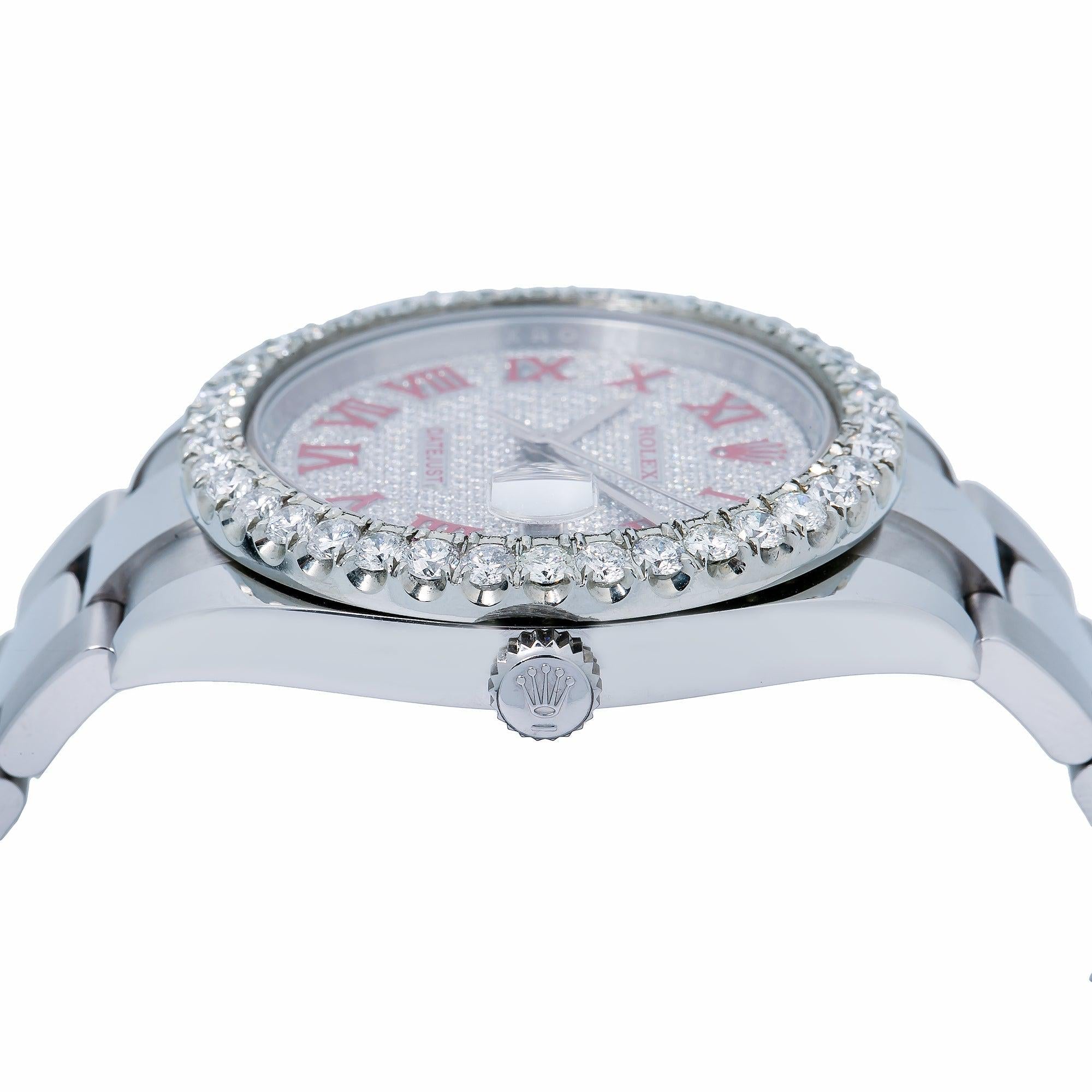 Rolex Datejust 126300 41MM Red Diamond Dial With Stainless Steel Oyster Bracelet