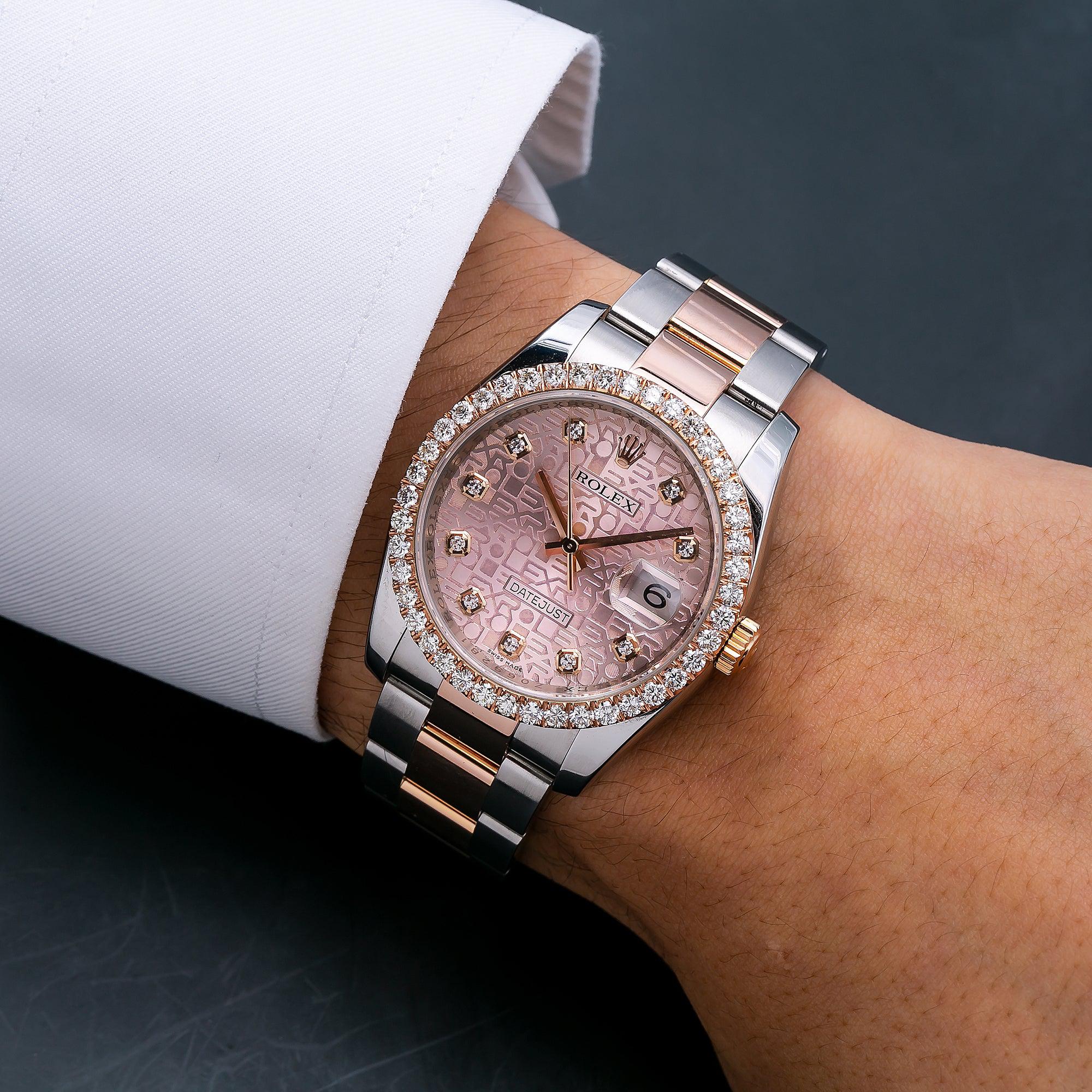 Rolex Datejust 116201 36MM Pink Diamond Dial With 1.35 CT Diamonds