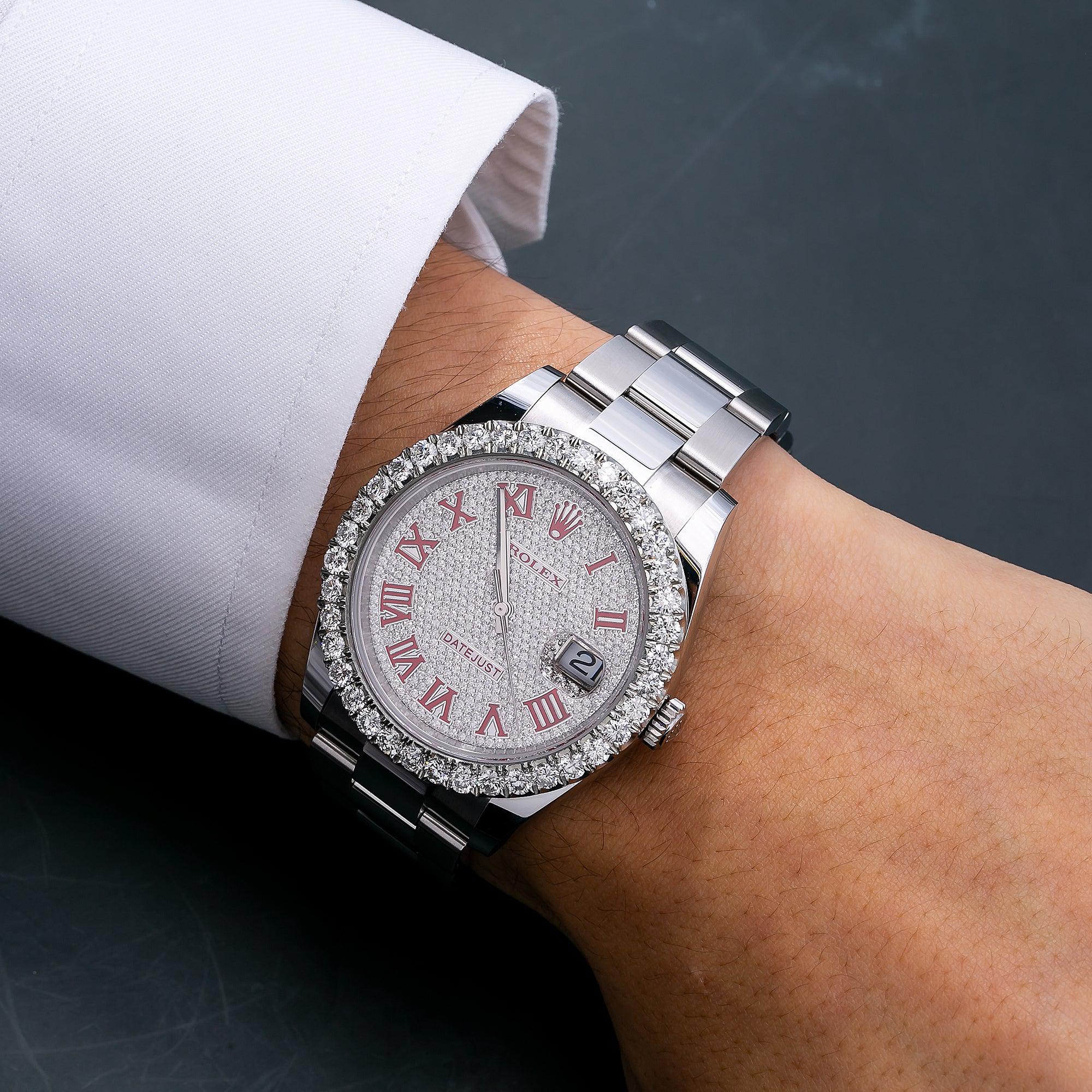 Rolex Datejust 126300 41MM Red Diamond Dial With Stainless Steel Oyster Bracelet