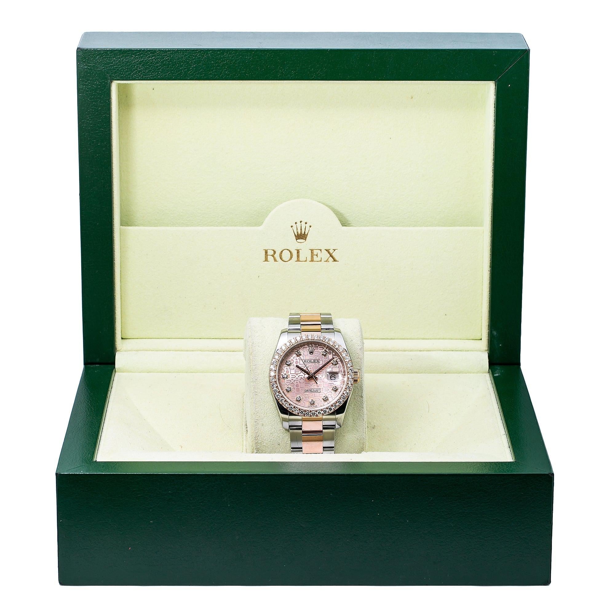 Rolex Datejust 116201 36MM Pink Diamond Dial With 1.35 CT Diamonds