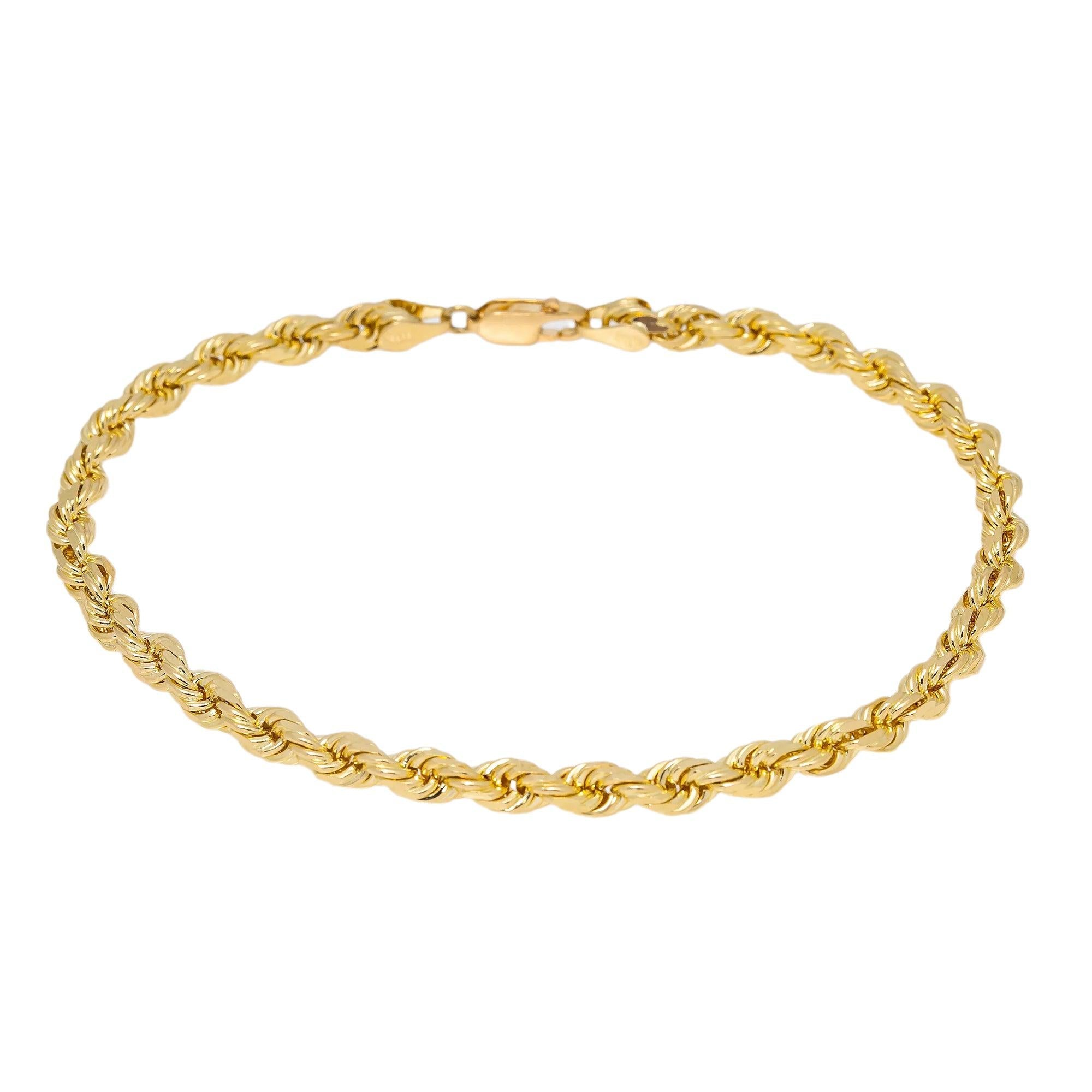 10K YELLOW GOLD ROPE BRACELET