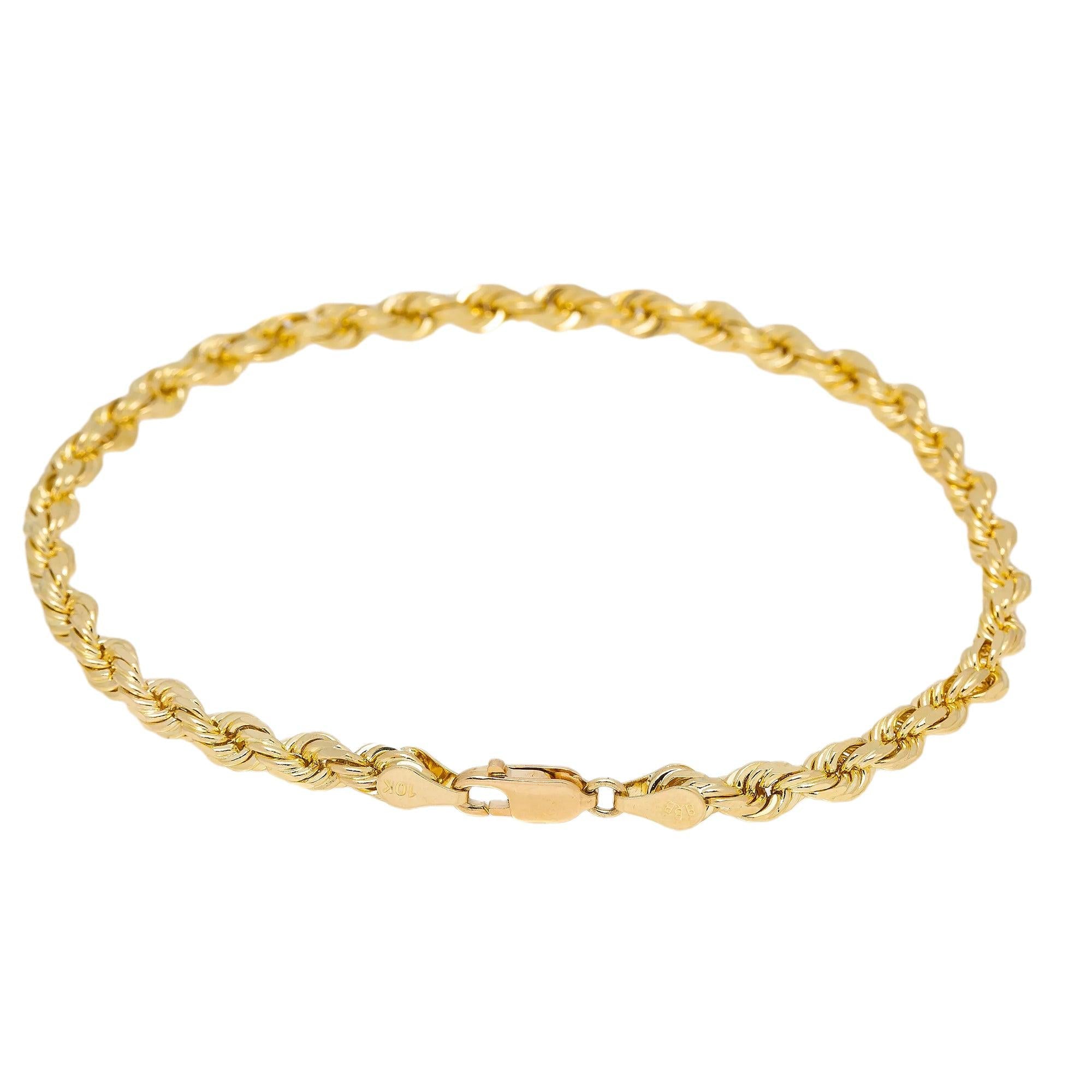10K YELLOW GOLD ROPE BRACELET