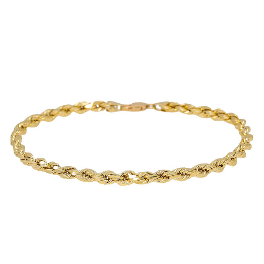 HOLLOW 10K YELLOW GOLD ROPE BRACELET