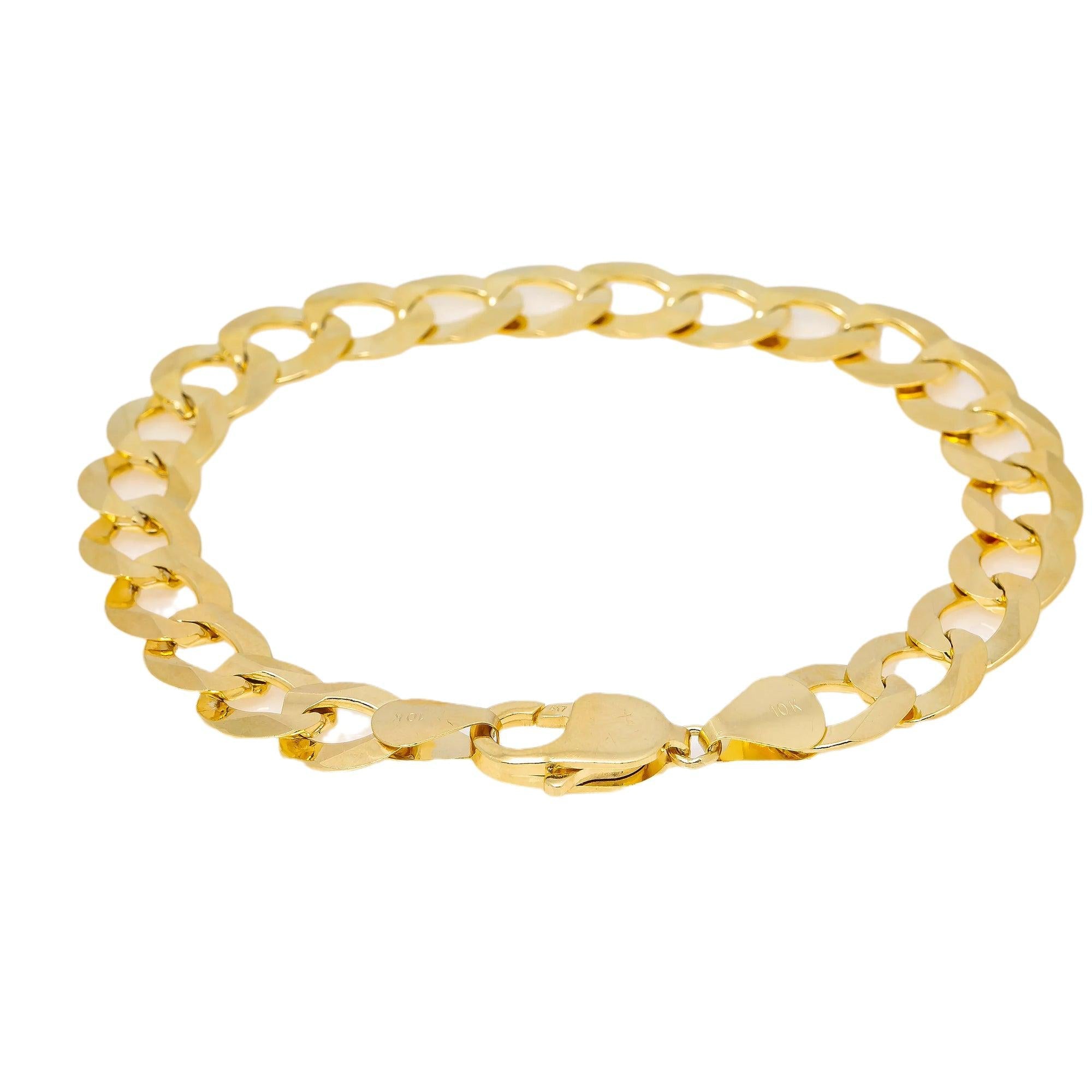 HOLLOW 10K YELLOW GOLD 10MM CUBAN BRACELET