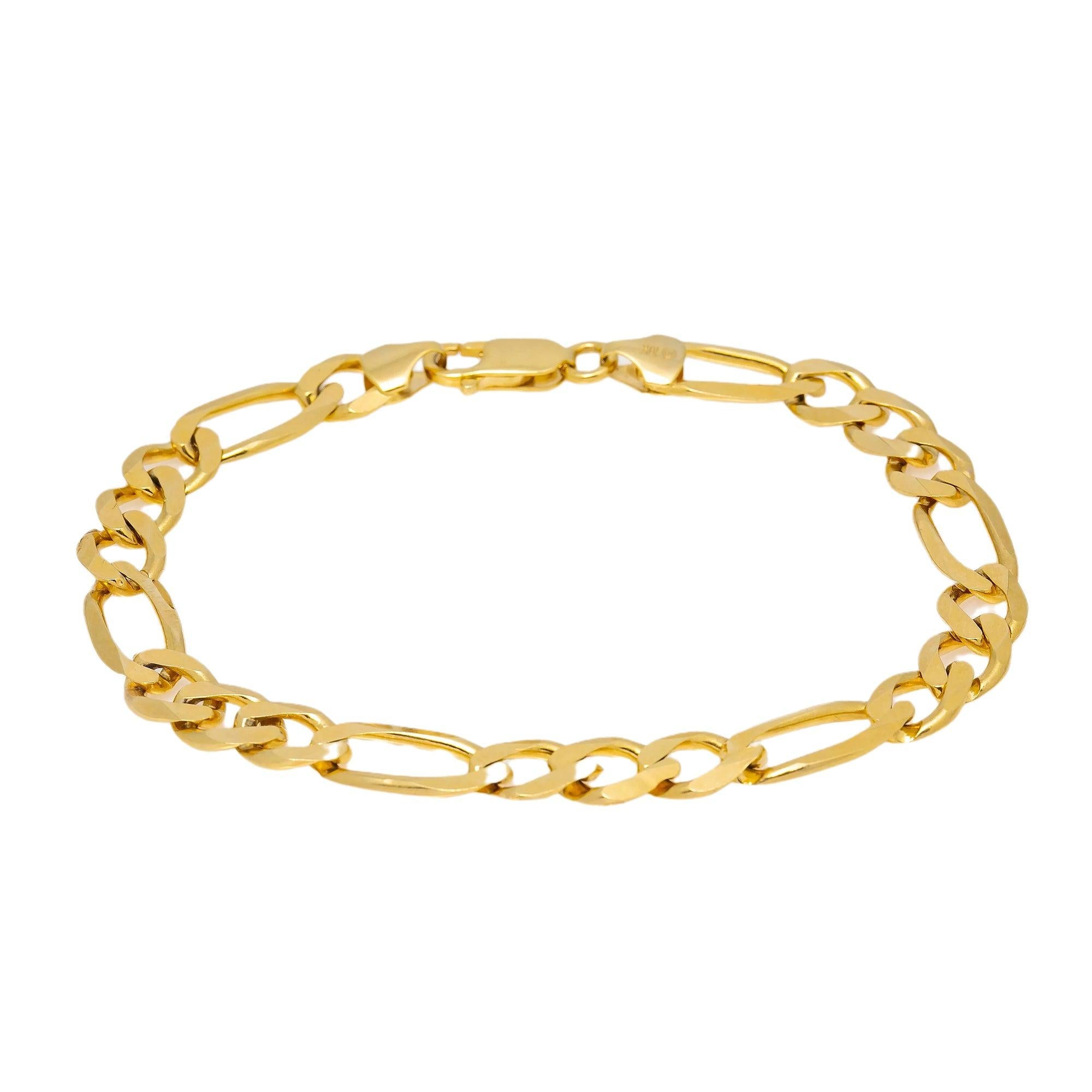 10K YELLOW GOLD FIGARO BRACELET