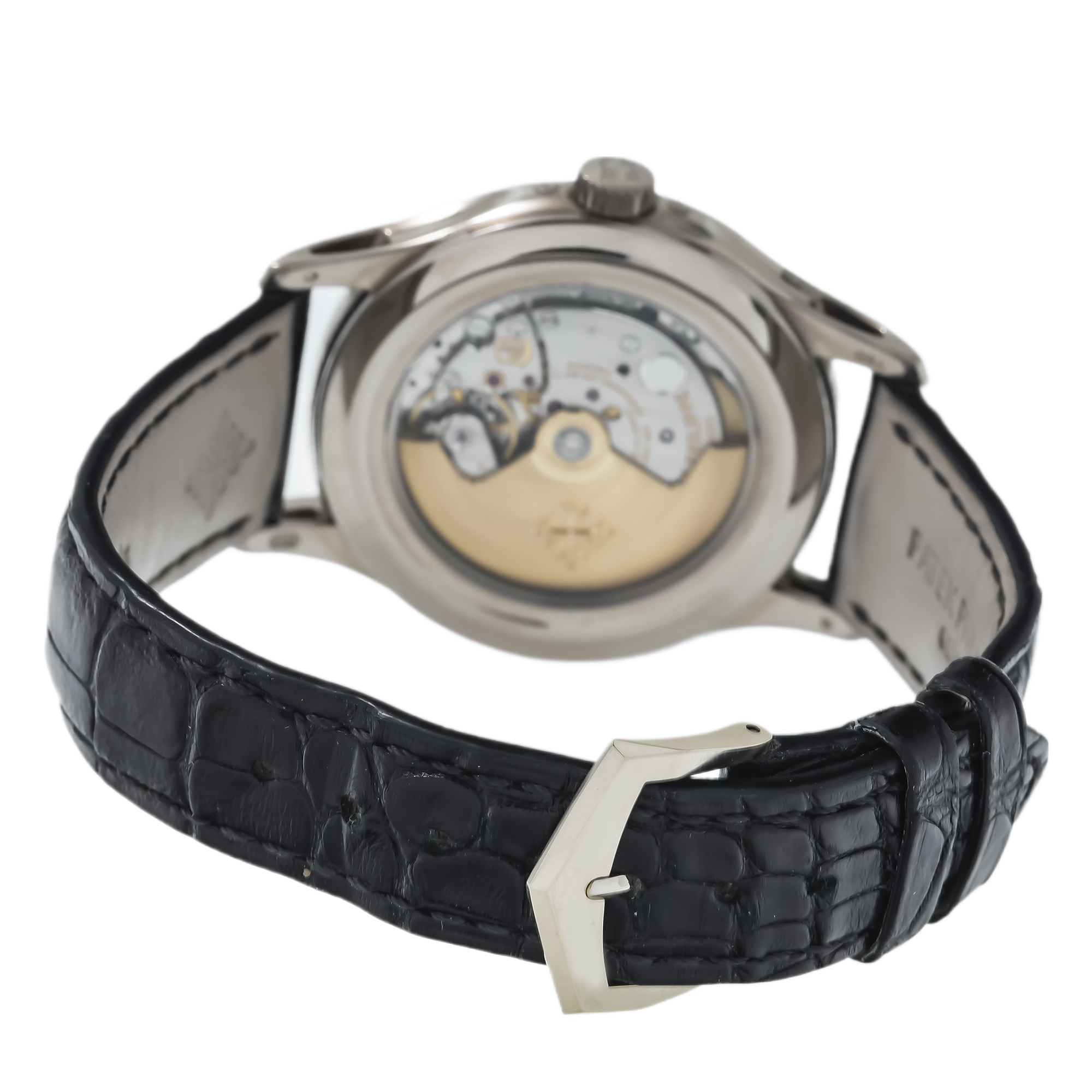 Patek Philippe Annual Calendar 5205G 40MM Rhodium And Silvery Gray Dial With Shiny Black Alligator Strap