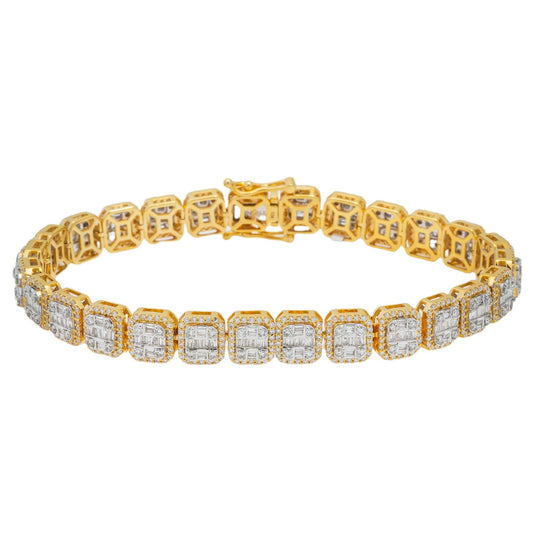 10K GOLD BAGUETTE DIAMONDS BRACELET 5.70 CT