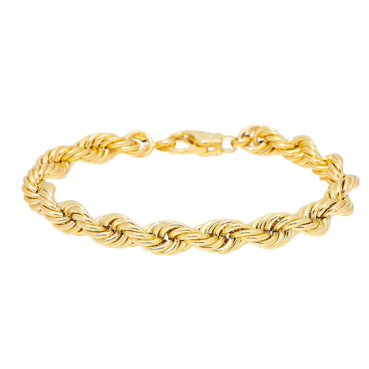 HOLLOW 10K YELLOW GOLD ROPE CUBAN BRACELET