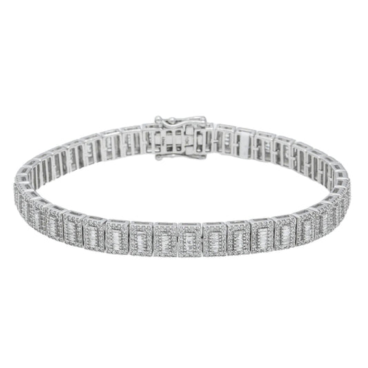 10K GOLD BAGUETTE DIAMONDS BRACELET 4.84 CT