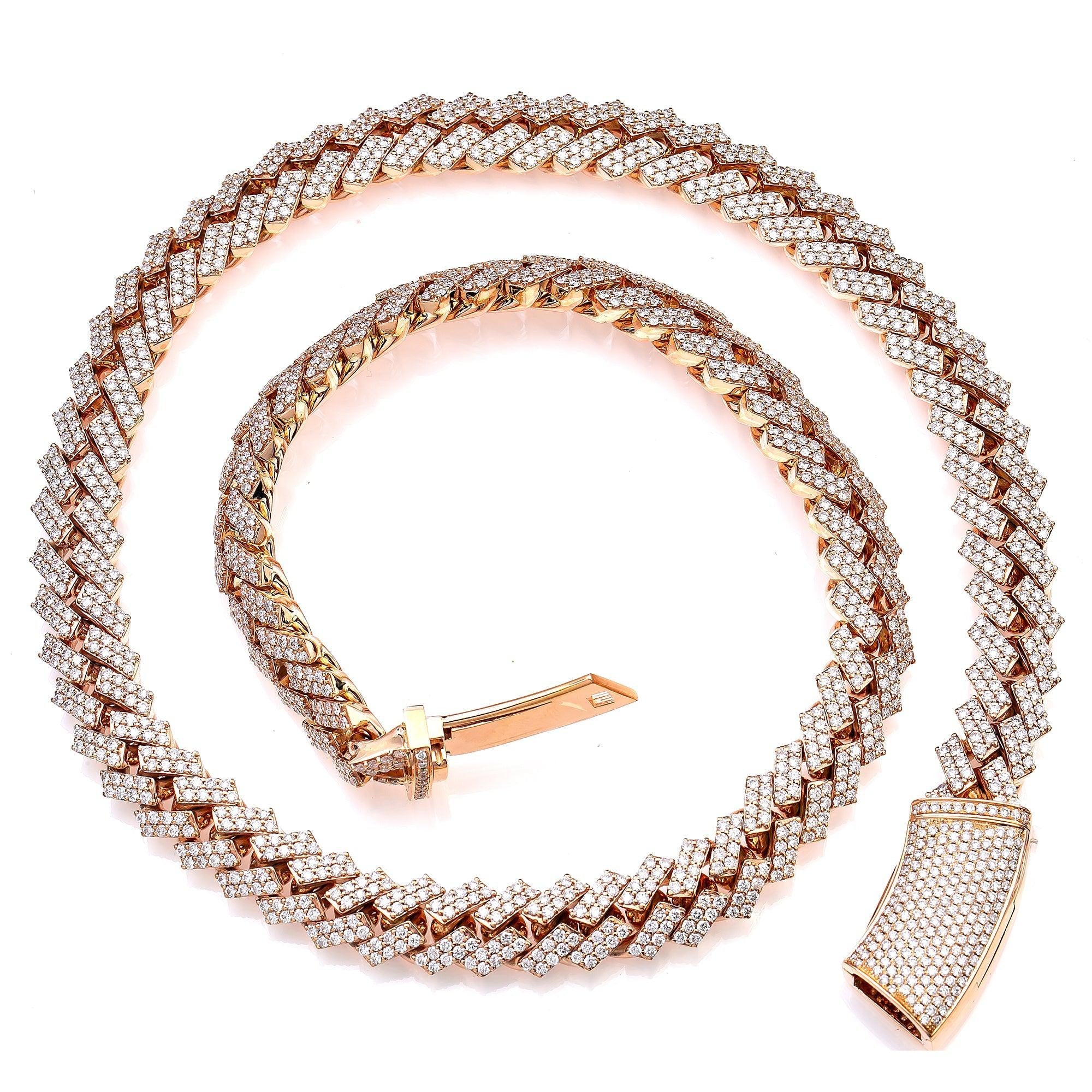 14K ROSE GOLD 22" | 13MM CUBAN CHAIN WITH 32.60 CT DIAMONDS