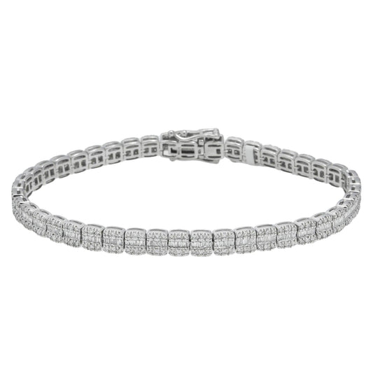 10K GOLD BAGUETTE DIAMONDS BRACELET 3.66 CT