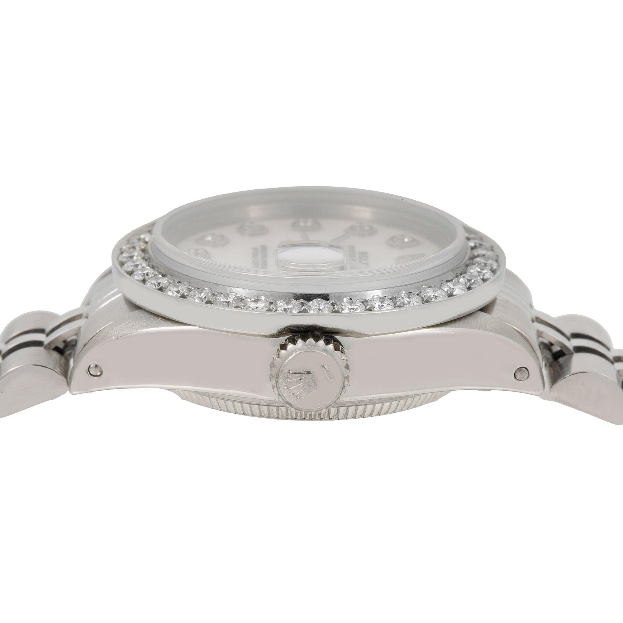 Rolex DateJust Diamond Watch 6924 26mm Silver Diamond Dial With 0.90 CT Diamonds