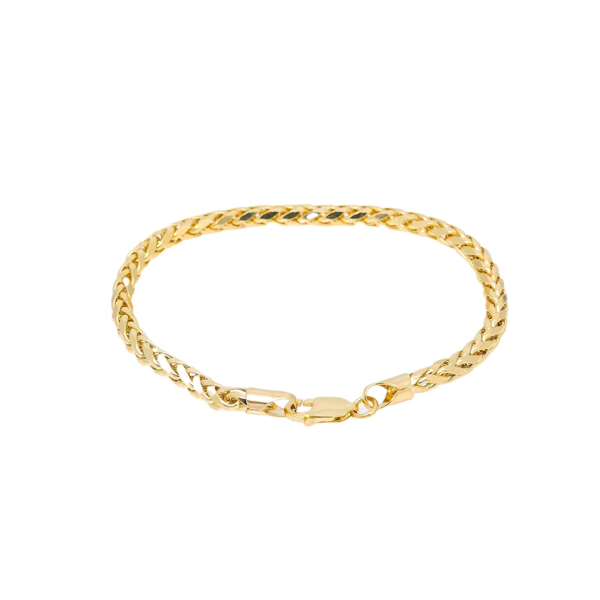 HOLLOW 10K YELLOW GOLD FRANCO BRACELET