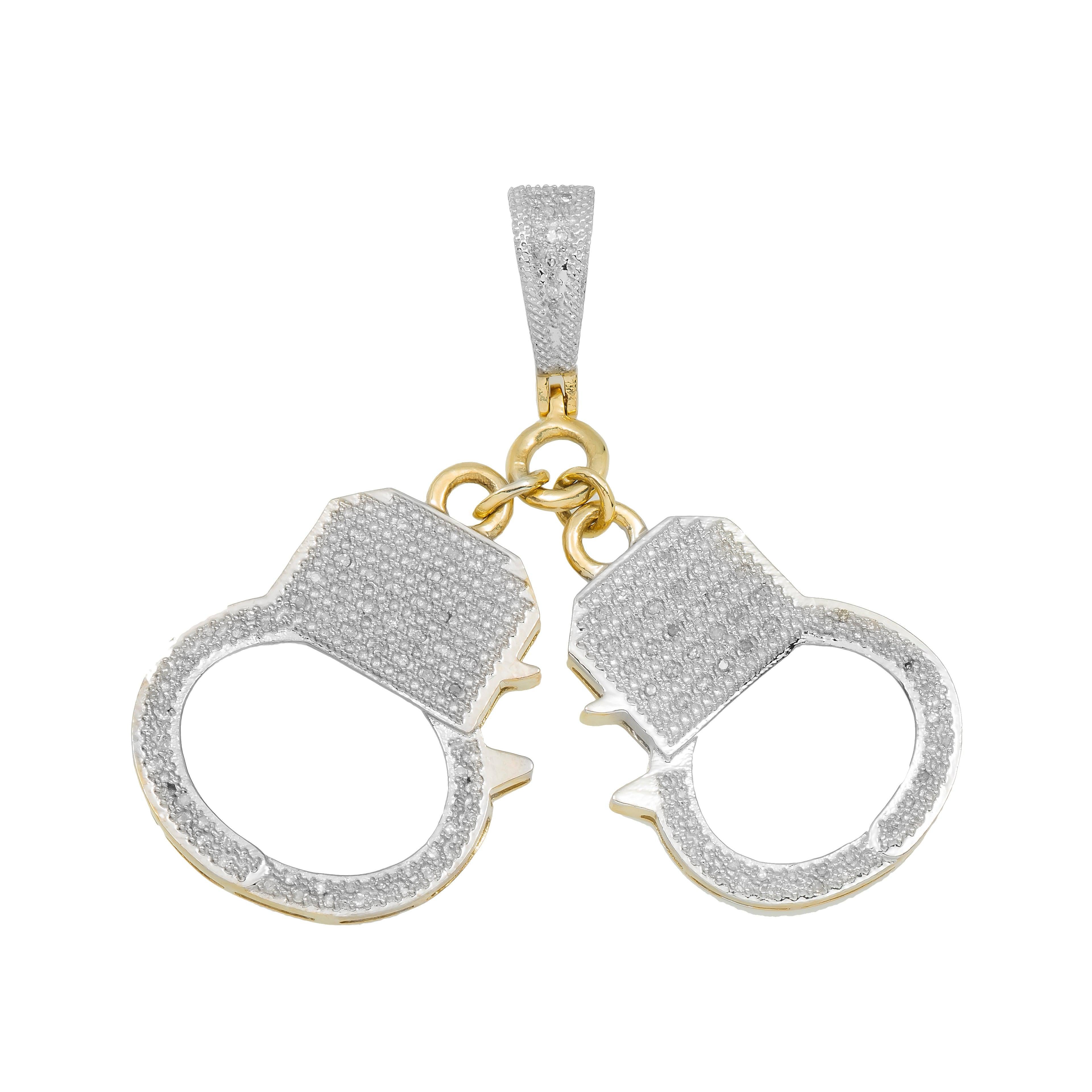 10K GOLD DIAMOND HANDCUFFS PENDANT 0.47 CT