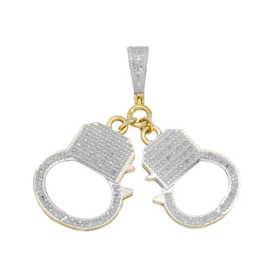 10K GOLD DIAMOND HANDCUFFS PENDANT 0.47 CT