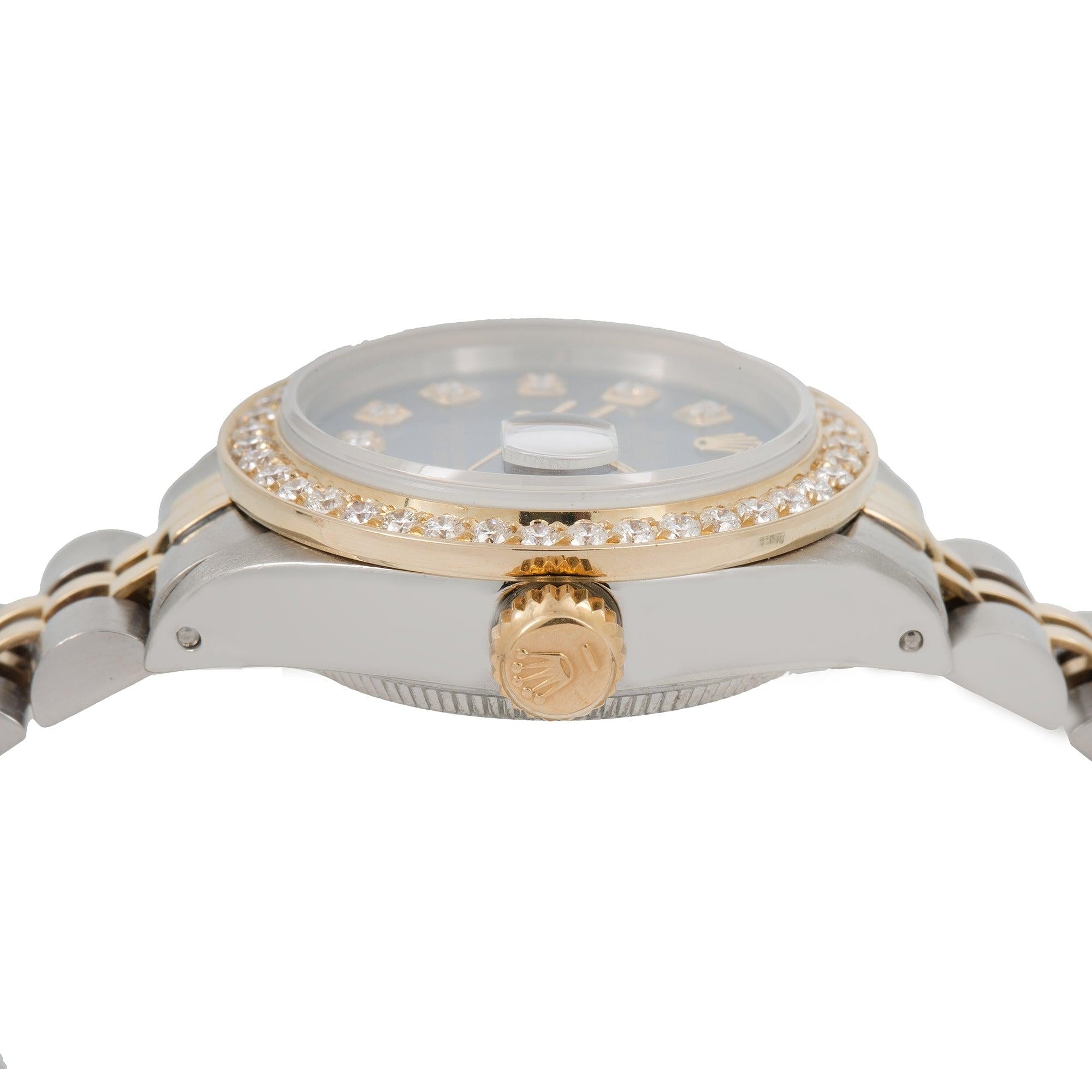 Rolex Lady-Datejust Diamond Watch, 6917 26mm, Blue Diamond Dial With 1.2 CT Diamonds