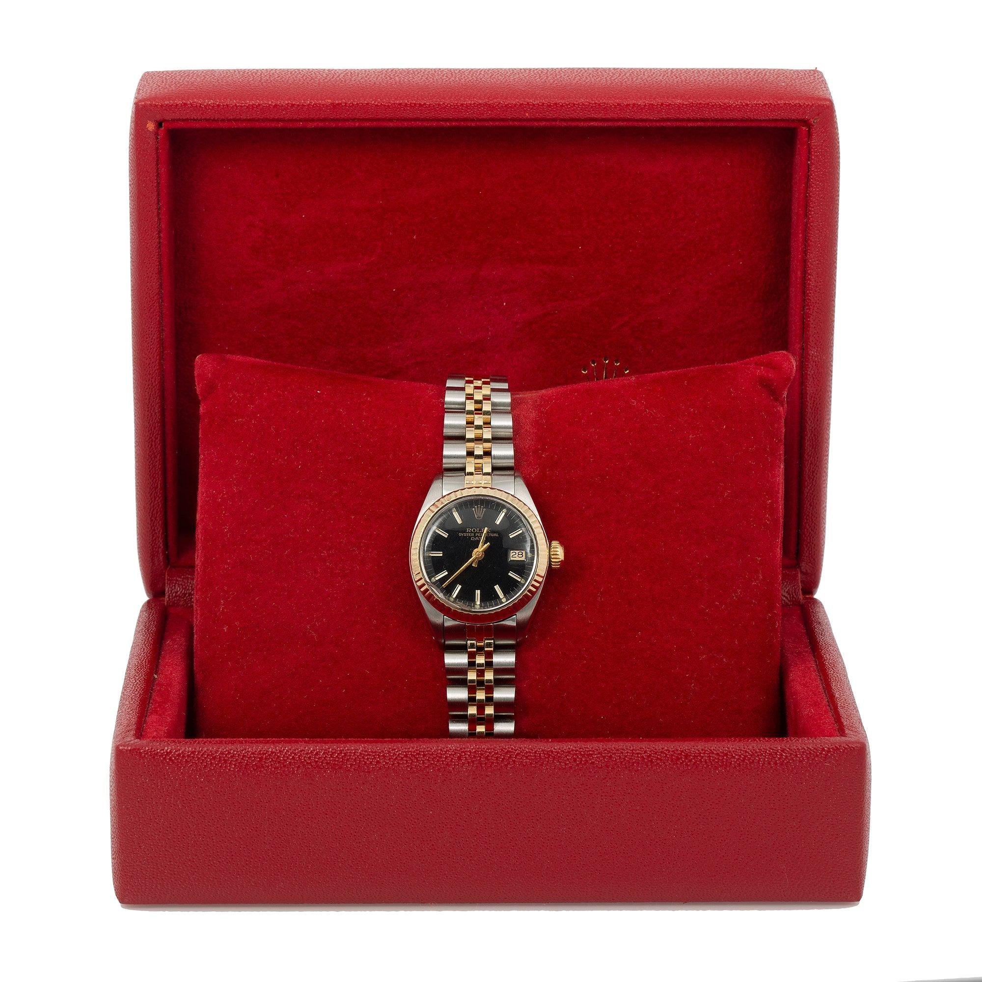 Rolex Lady-Datejust 6917 26MM Black Dial With Two Tone Jubilee Bracelet