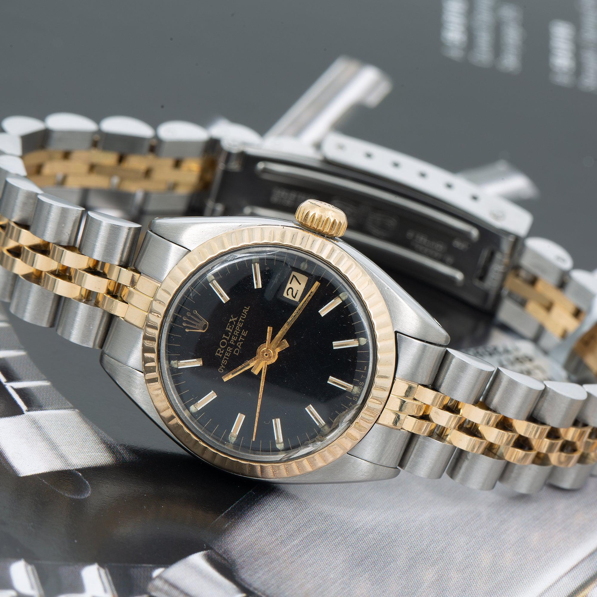 Rolex Lady-Datejust 6917 26MM Black Dial With Two Tone Jubilee Bracelet