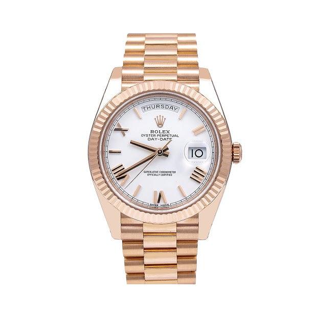 Rolex Day-Date 40 228235 40MM White Dial With Rose Gold President Bracelet