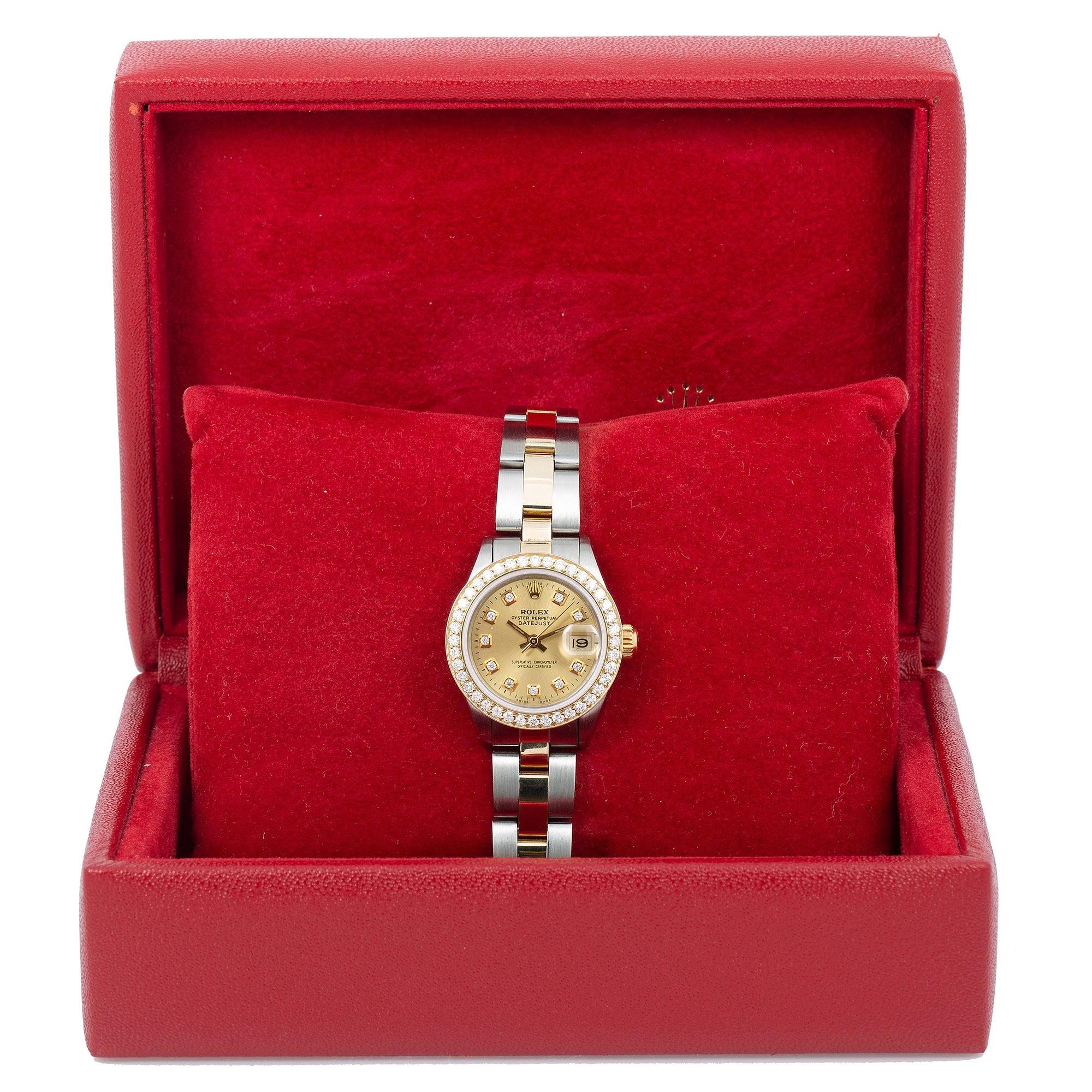 Rolex Lady-Datejust 6917 26MM Champagne Diamond Dial With 0.90 CT Diamonds