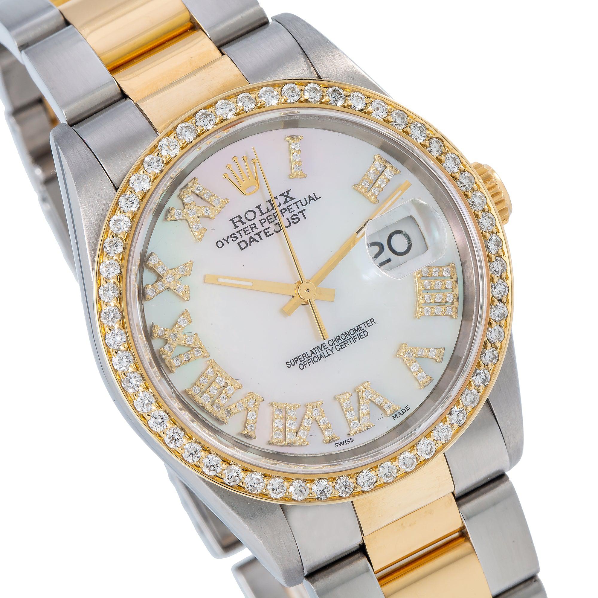 Rolex Datejust 16203 36MM White Diamond Dial With Two Tone Oyster Bracelet