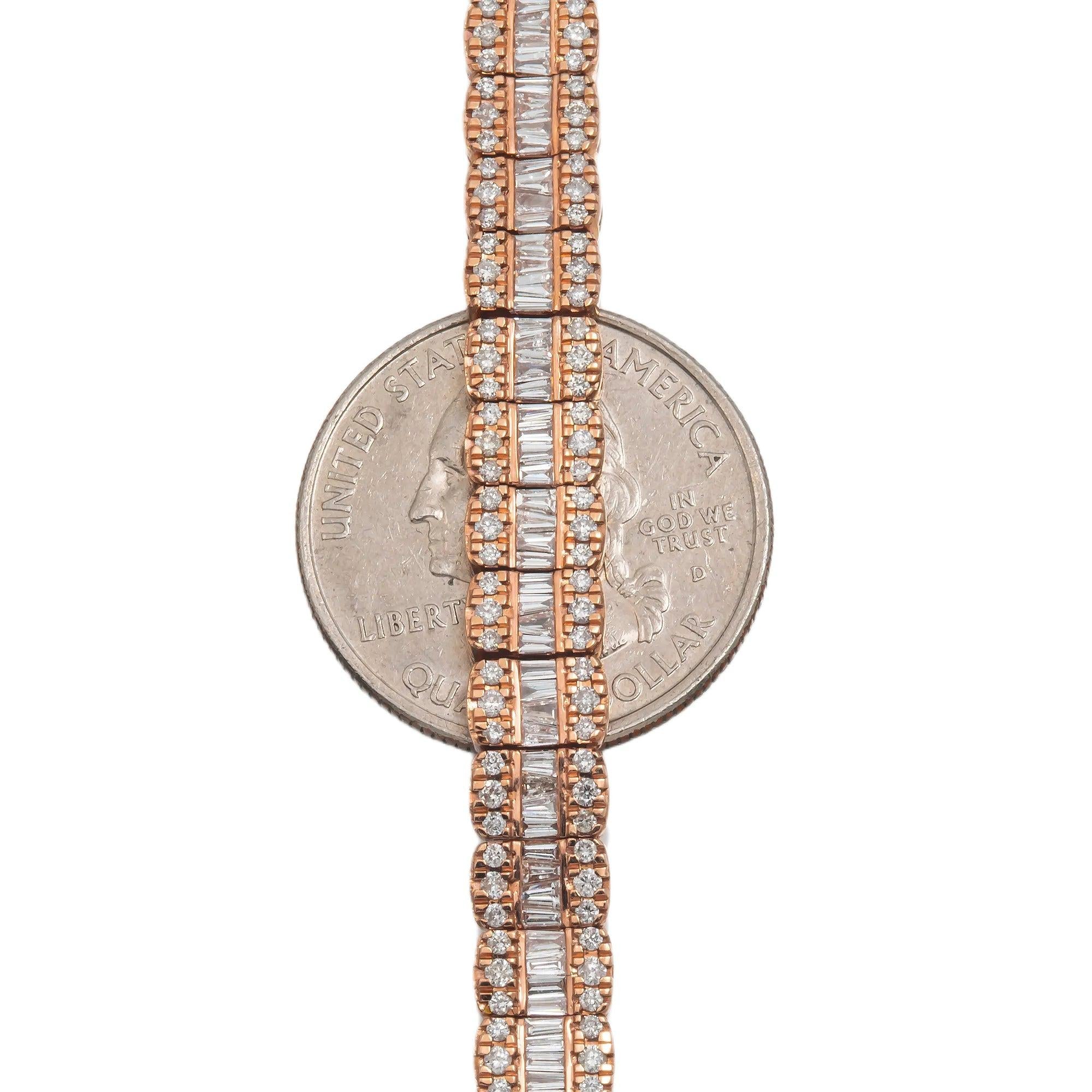 10K GOLD BAGUETTE DIAMOND CHAIN 14.29 CT