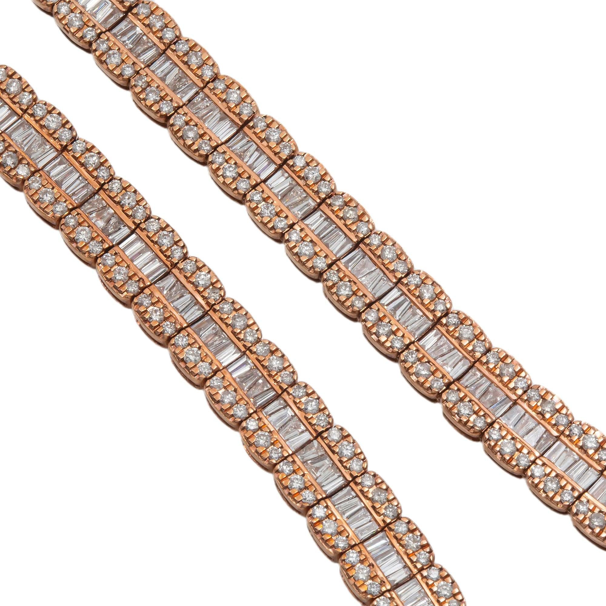 10K GOLD BAGUETTE DIAMOND CHAIN 14.29 CT