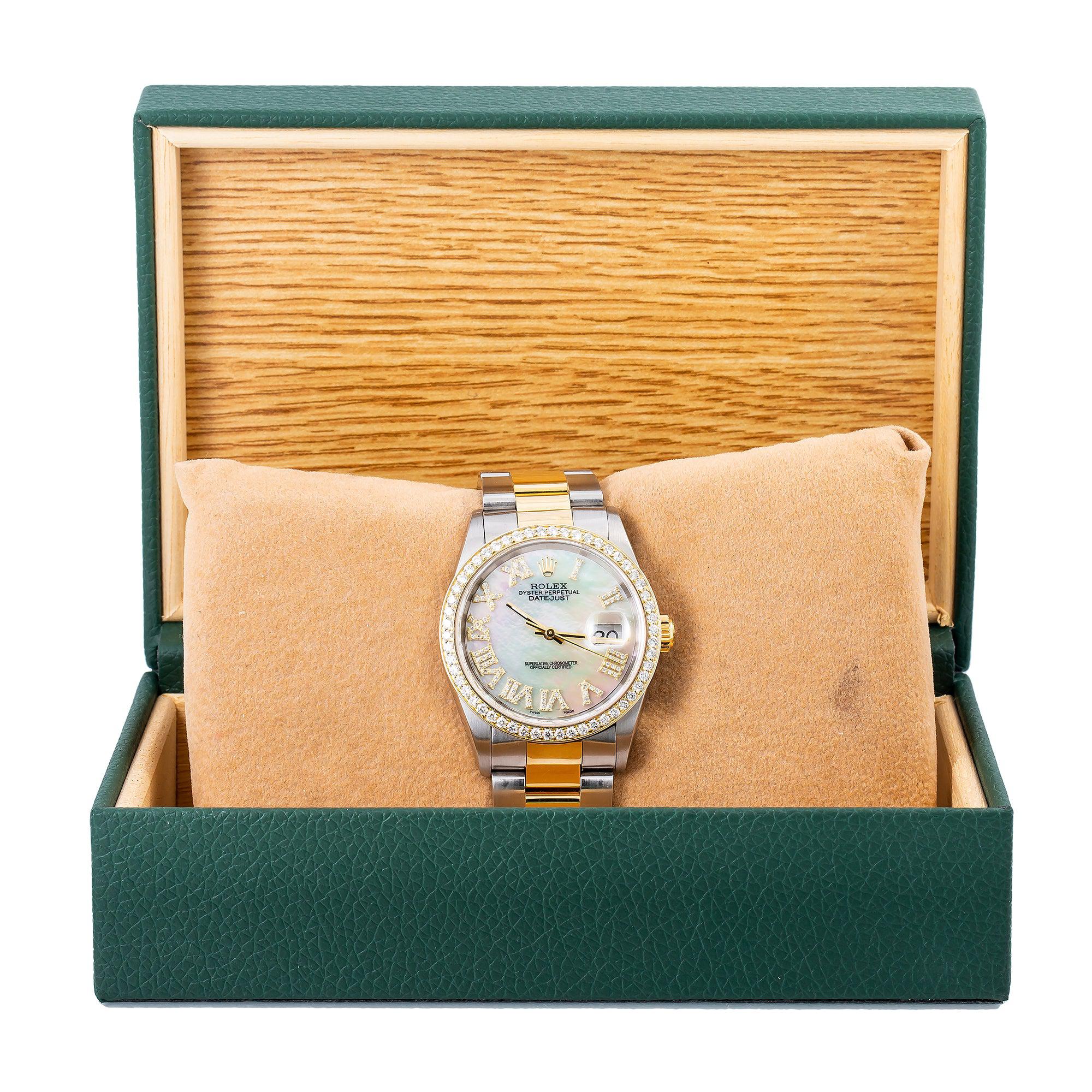 Rolex Datejust 16203 36MM White Diamond Dial With Two Tone Oyster Bracelet