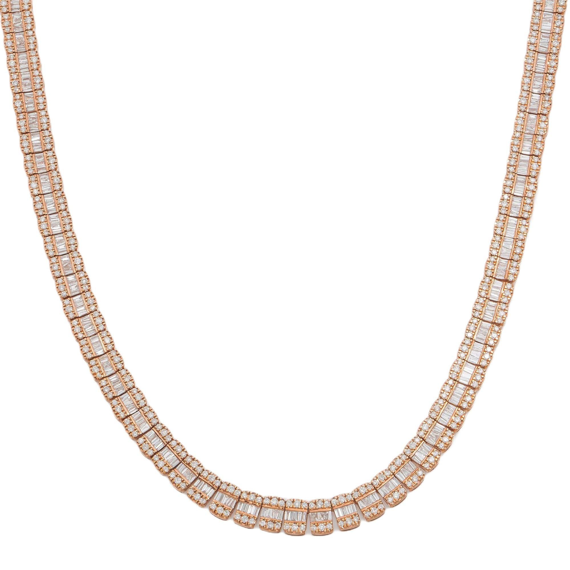 10K GOLD BAGUETTE DIAMOND CHAIN 14.29 CT