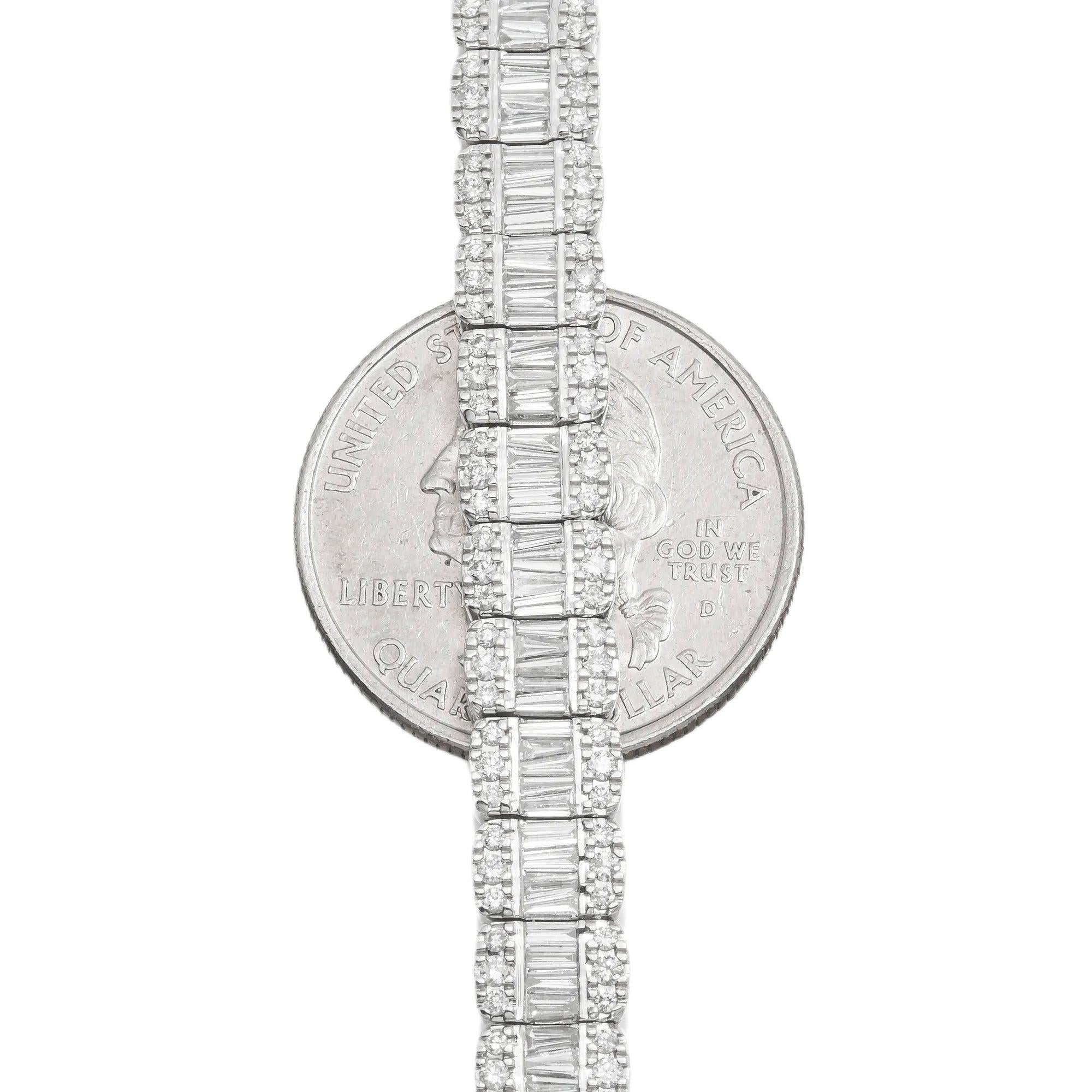 10K GOLD BAGUETTE DIAMOND CHAIN 17.29 CT