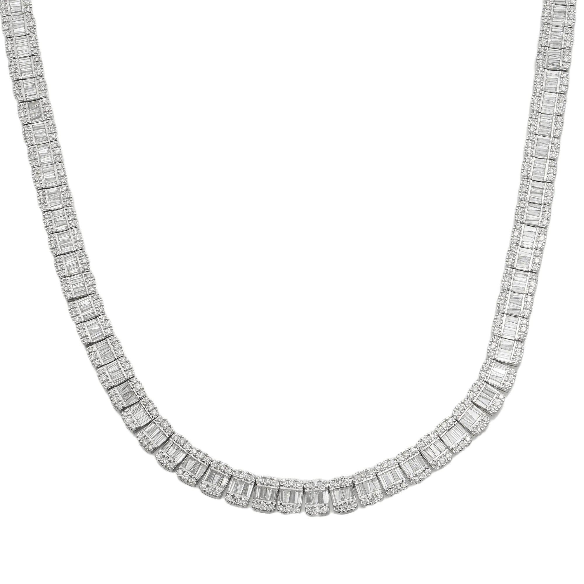 10K GOLD BAGUETTE DIAMOND CHAIN 17.29 CT