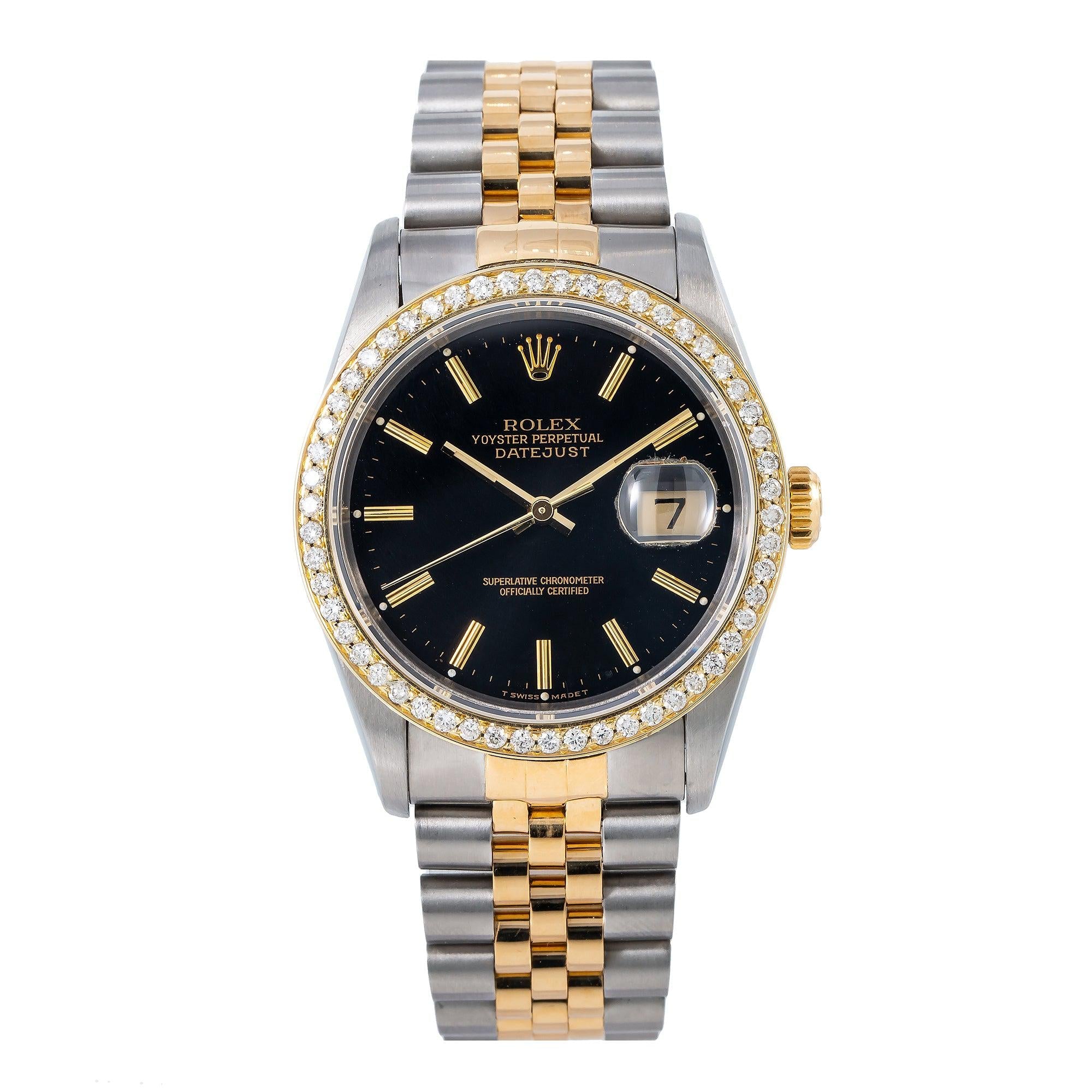 Rolex Datejust 16233 36MM Black Dial With Two Tone Jubilee Bracelet