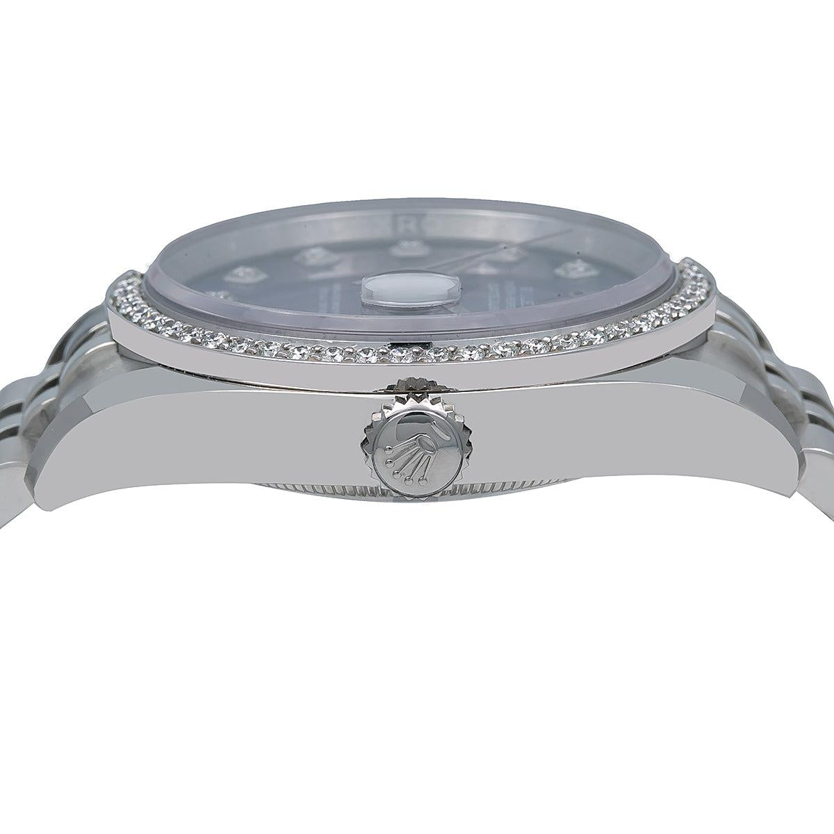 Rolex Datejust Diamond Watch, 116234 36mm, Blue Diamond Dial With 1.20 CT Diamonds