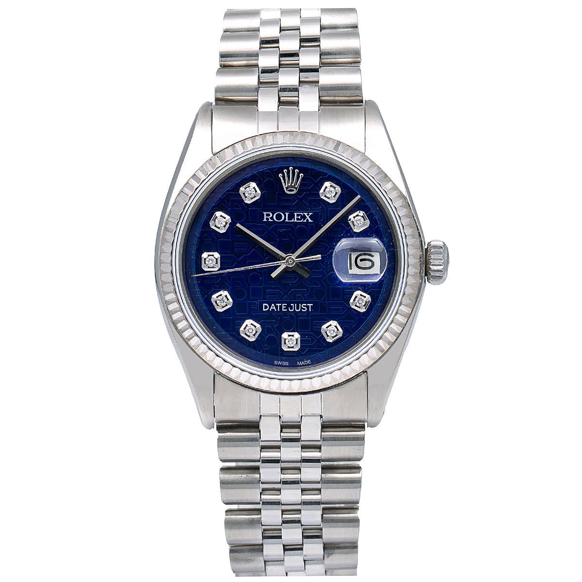 Rolex Datejust 1601 36MM Blue Dial With Stainless Steel Jubilee Bracelet