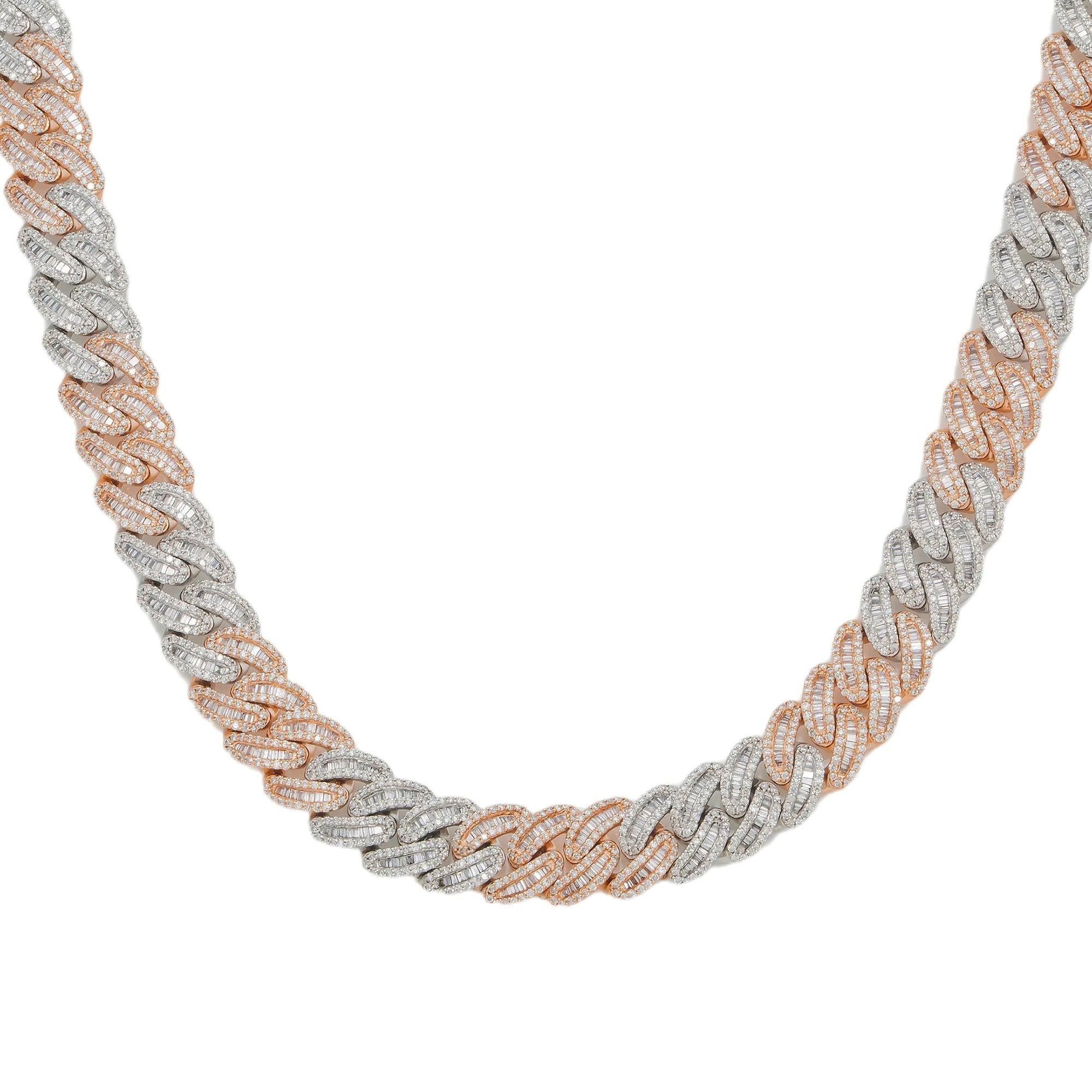 10K GOLD BAGUETTE DIAMOND 11MM CUBAN LINK CHAIN 19.64 CT
