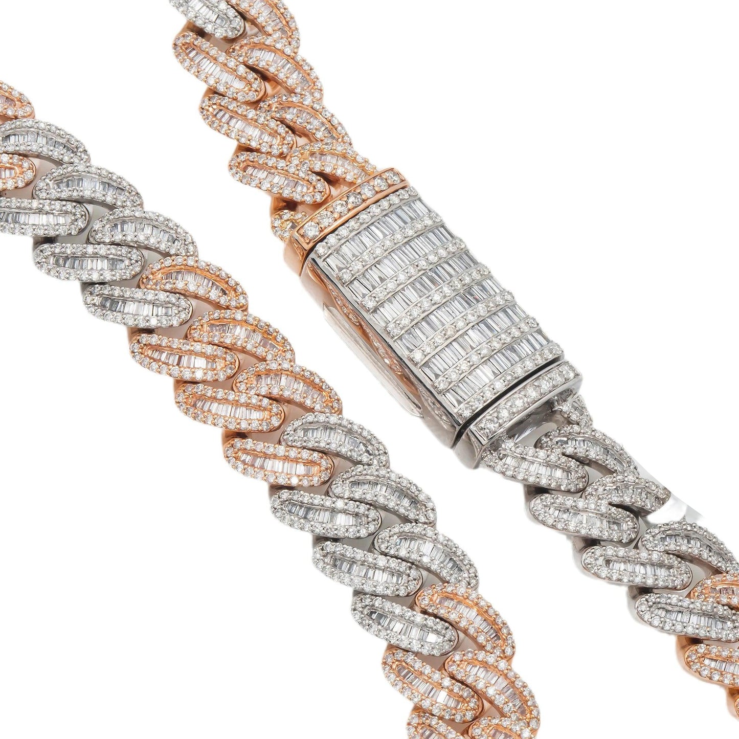 10K GOLD BAGUETTE DIAMOND 11MM CUBAN LINK CHAIN 19.64 CT