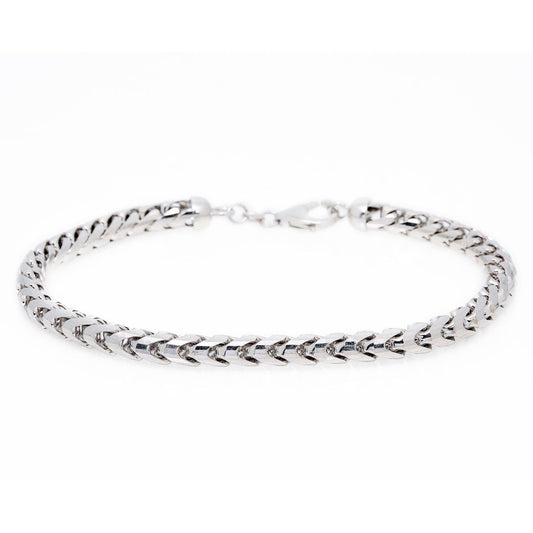 10K WHITE GOLD FRANCO BRACELET