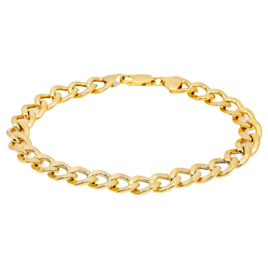 10K HOLLOW YELLOW GOLD 8.5MM OPEN CUBAN BRACELET