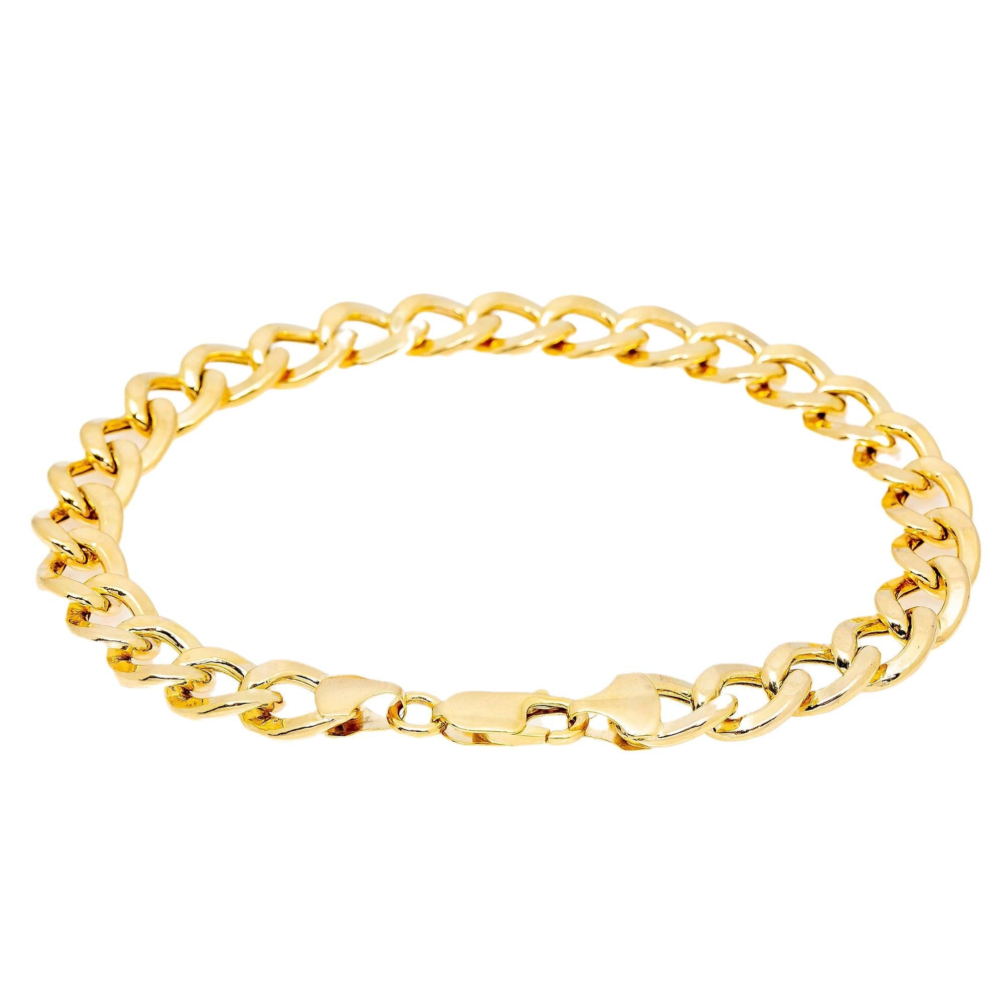10K HOLLOW YELLOW GOLD 8.5MM OPEN CUBAN BRACELET