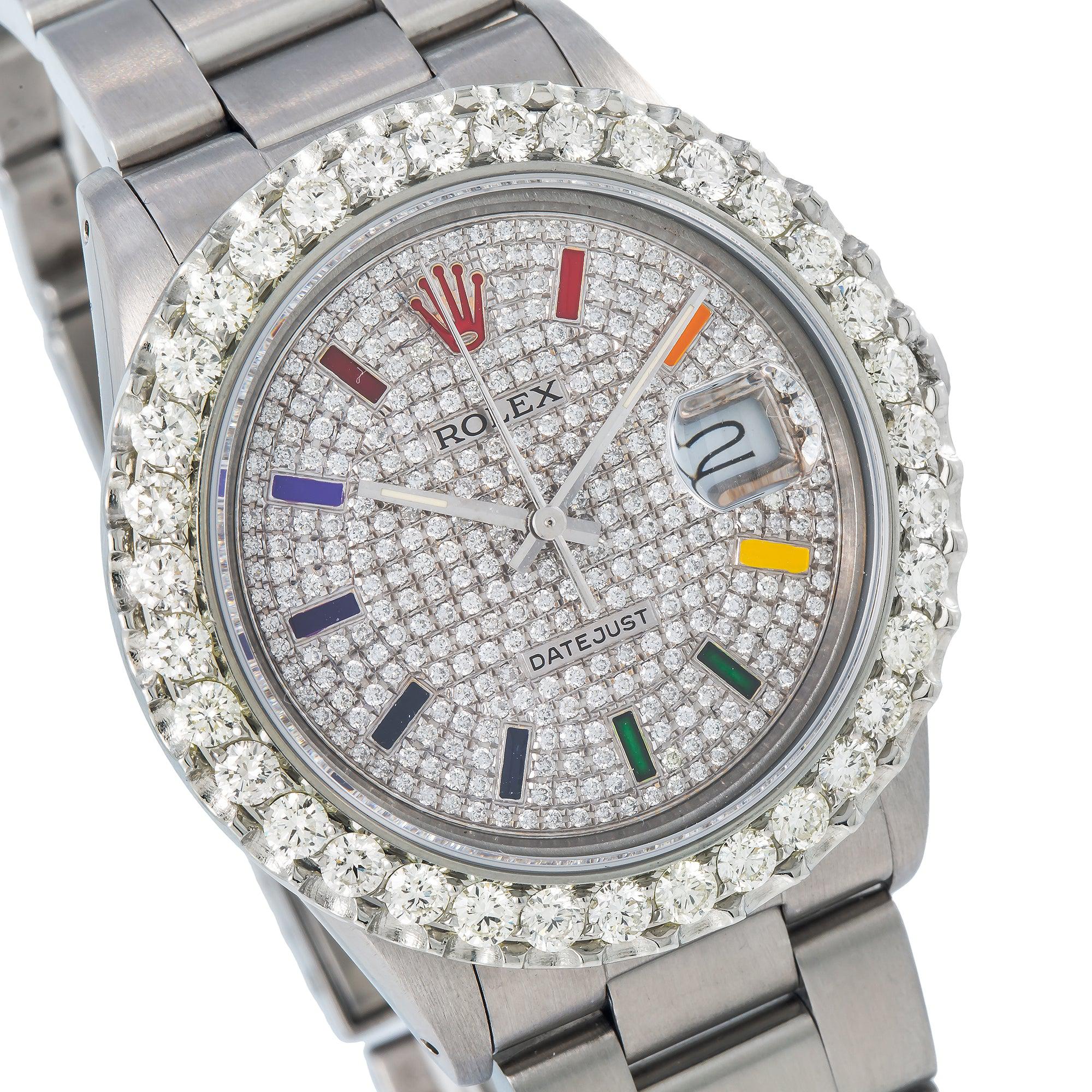 Rolex Datejust 16030 36MM Silver Diamond Dial With Stainless Steel Oyster Bracelet