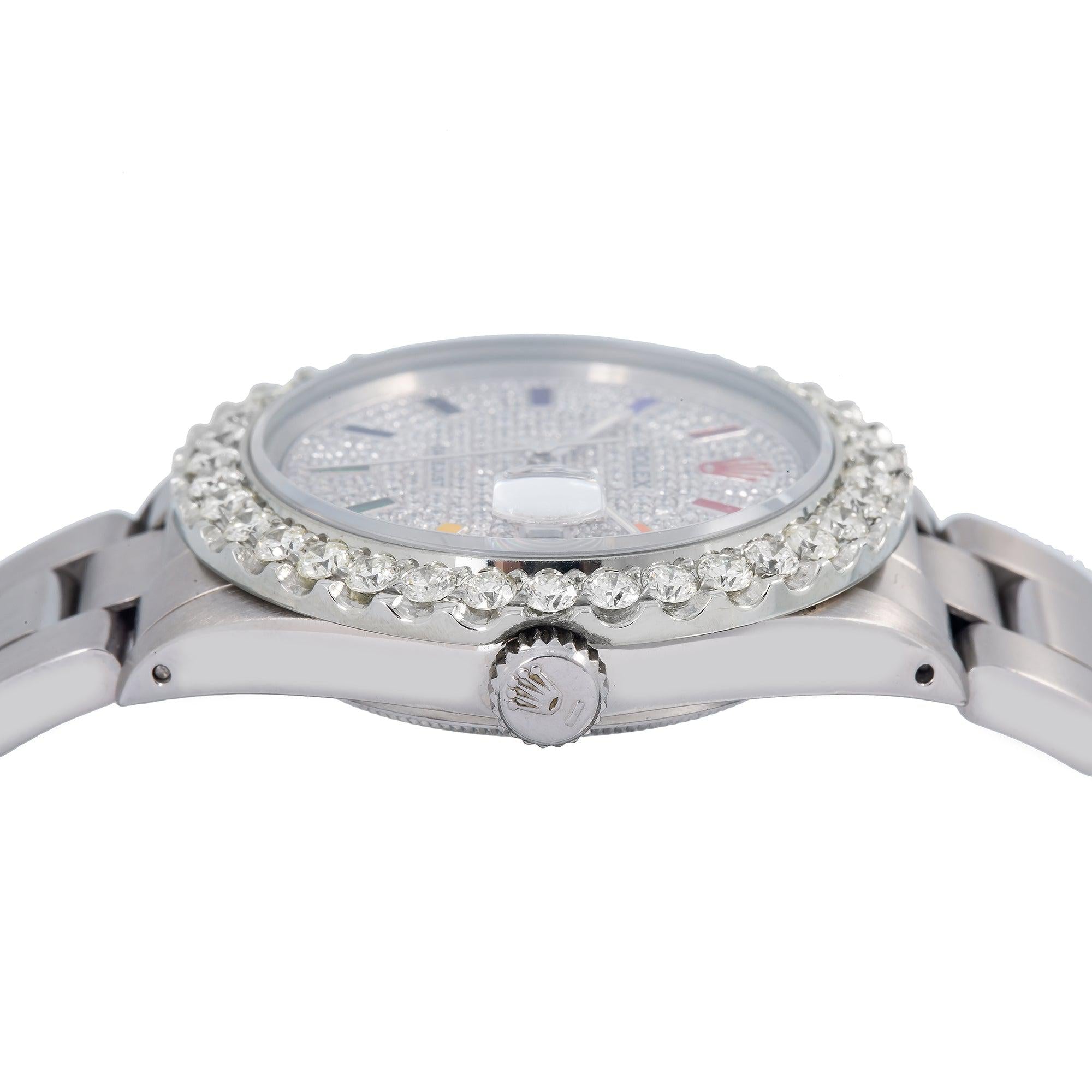 Rolex Datejust 16030 36MM Silver Diamond Dial With Stainless Steel Oyster Bracelet