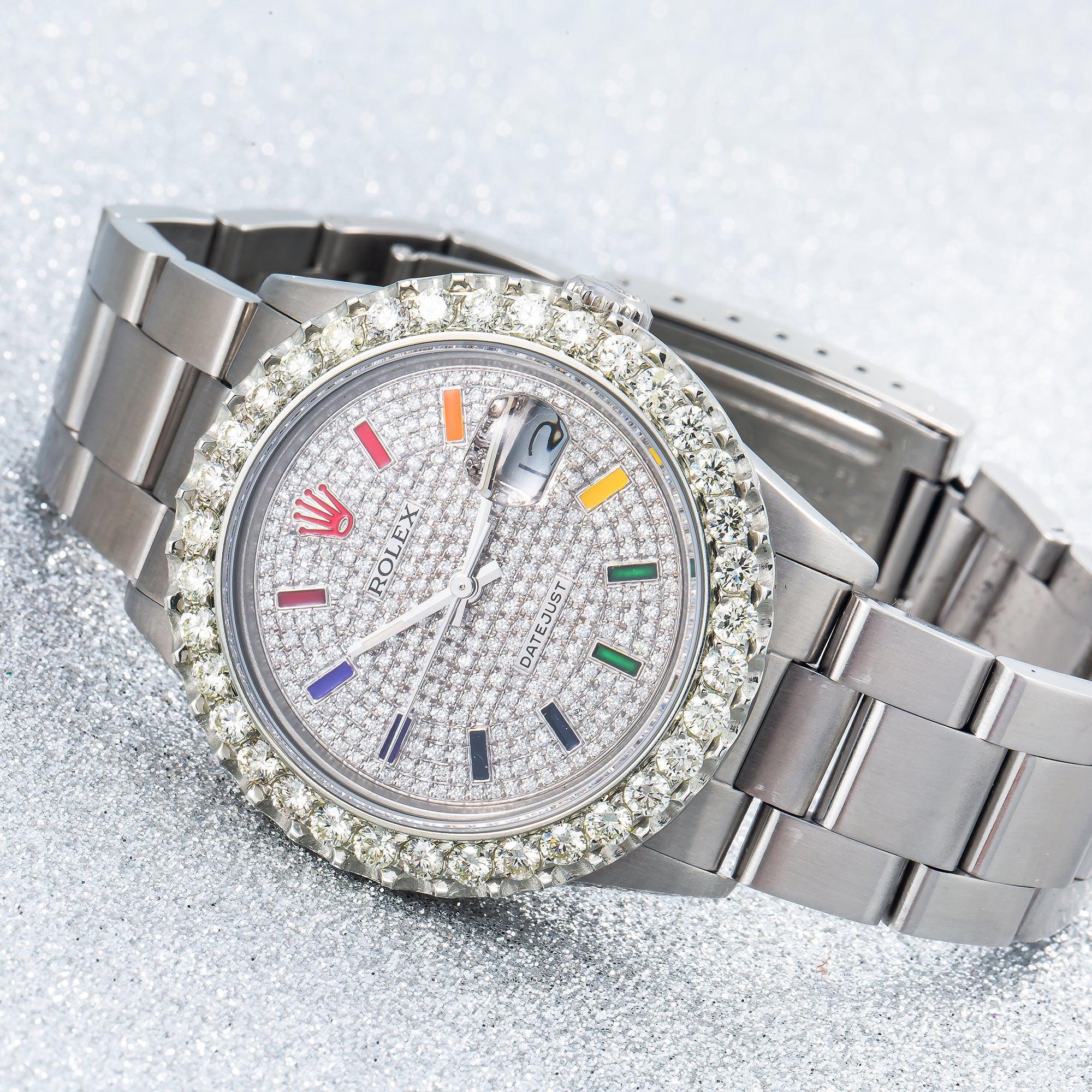 Rolex Datejust 16030 36MM Silver Diamond Dial With Stainless Steel Oyster Bracelet