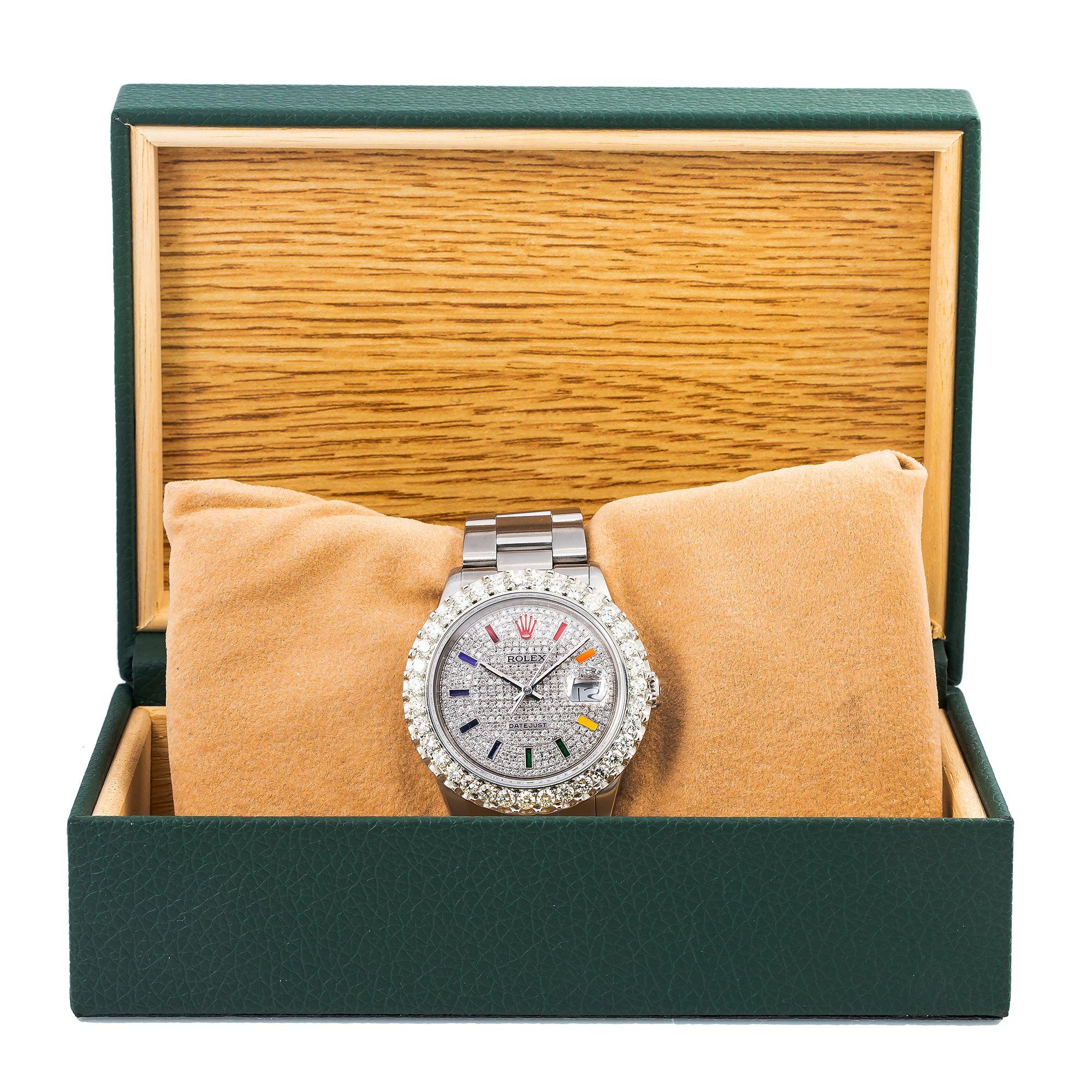 Rolex Datejust 16030 36MM Silver Diamond Dial With Stainless Steel Oyster Bracelet