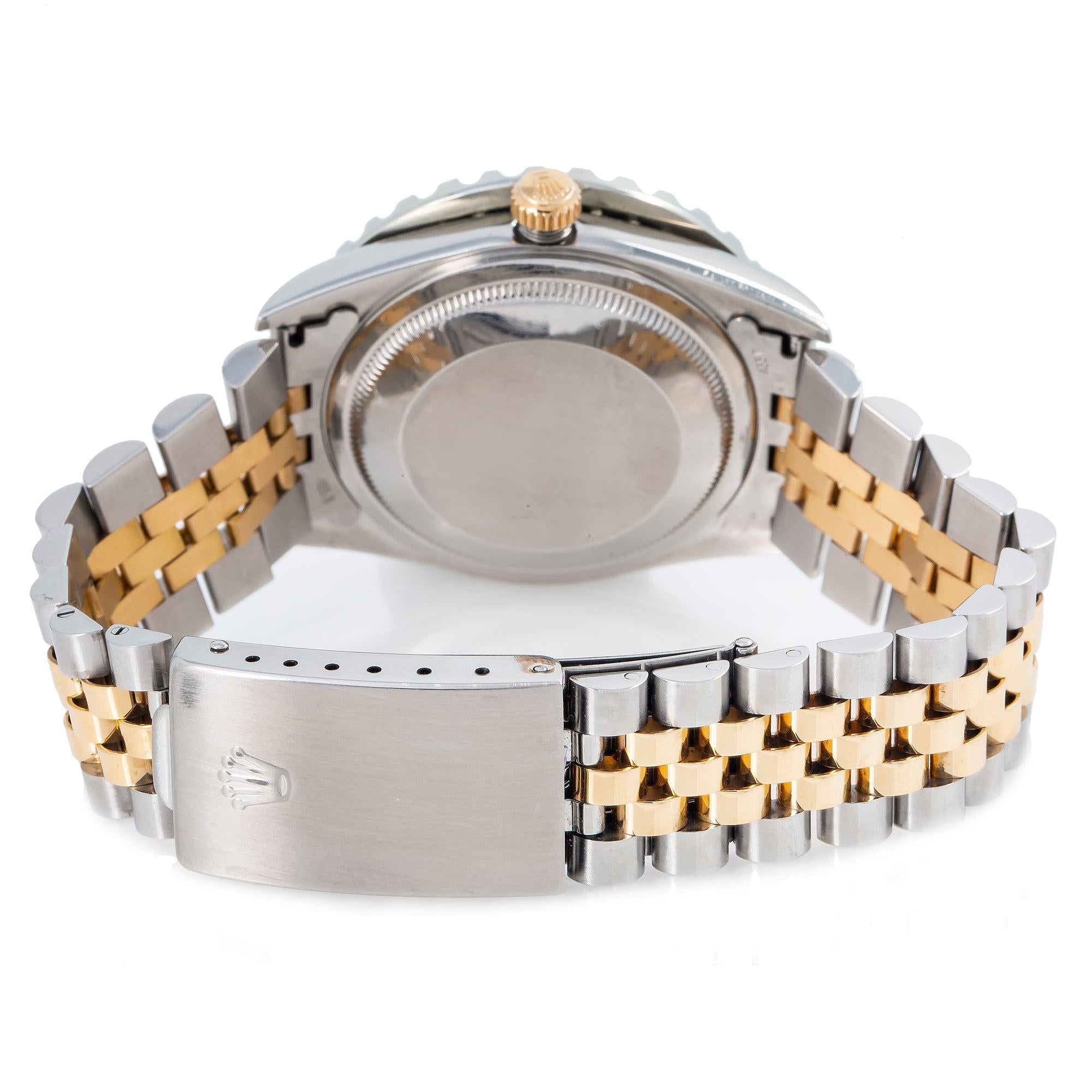 Rolex Datejust 16013 36MM Blue Diamond Dial With Two Tone Jubilee Bracelet