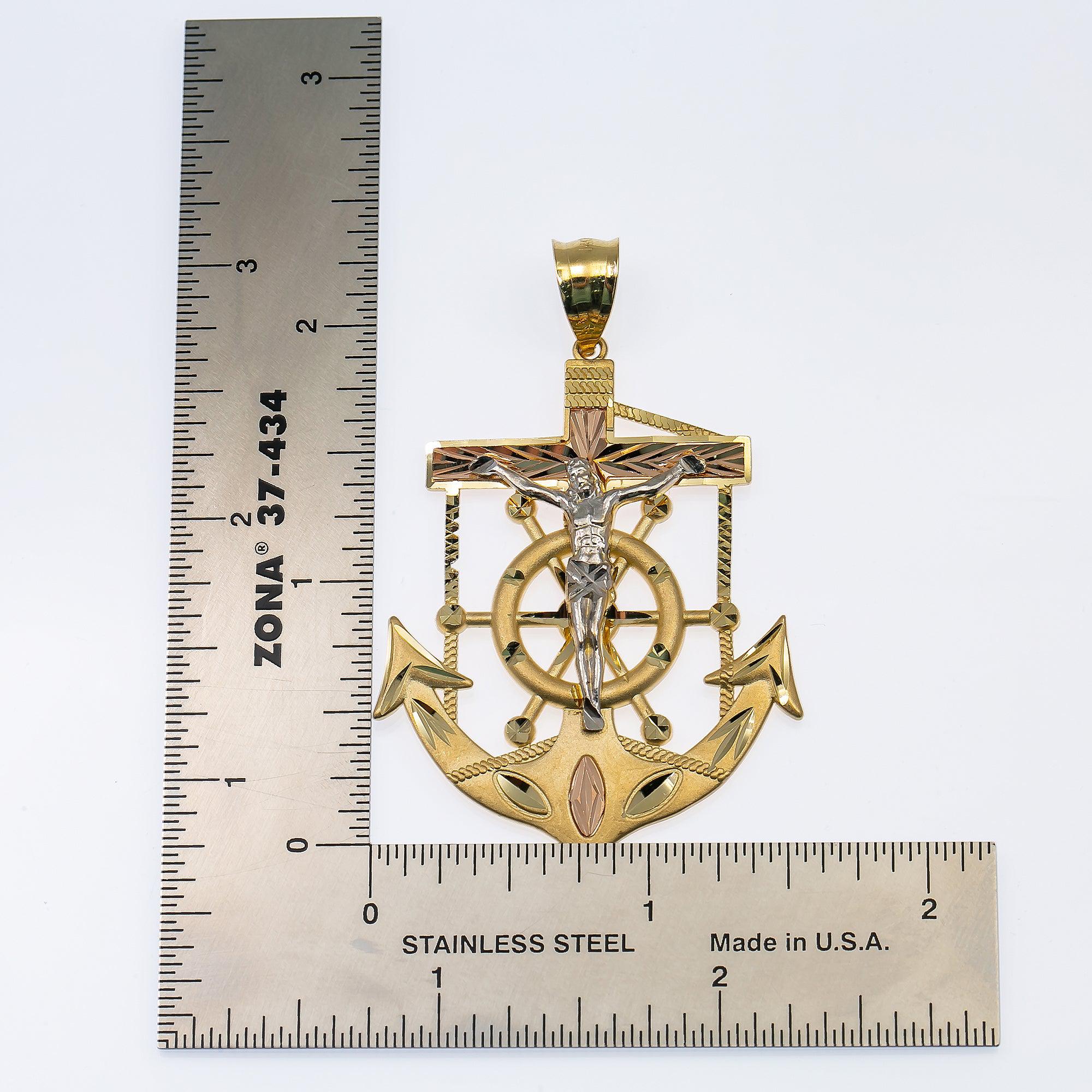 14K YELLOW GOLD CRUCIFIX PENDANT