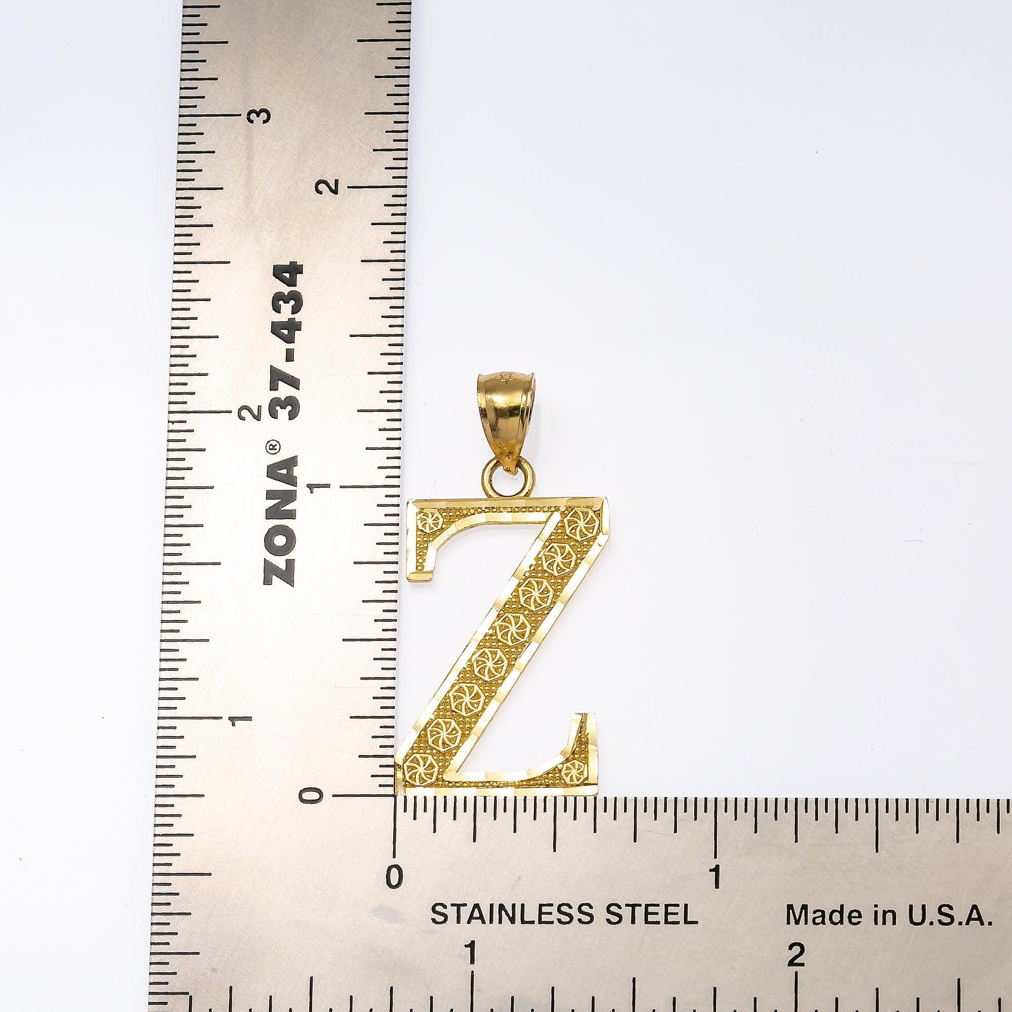 14K YELLOW GOLD LETTER Z PENDANT