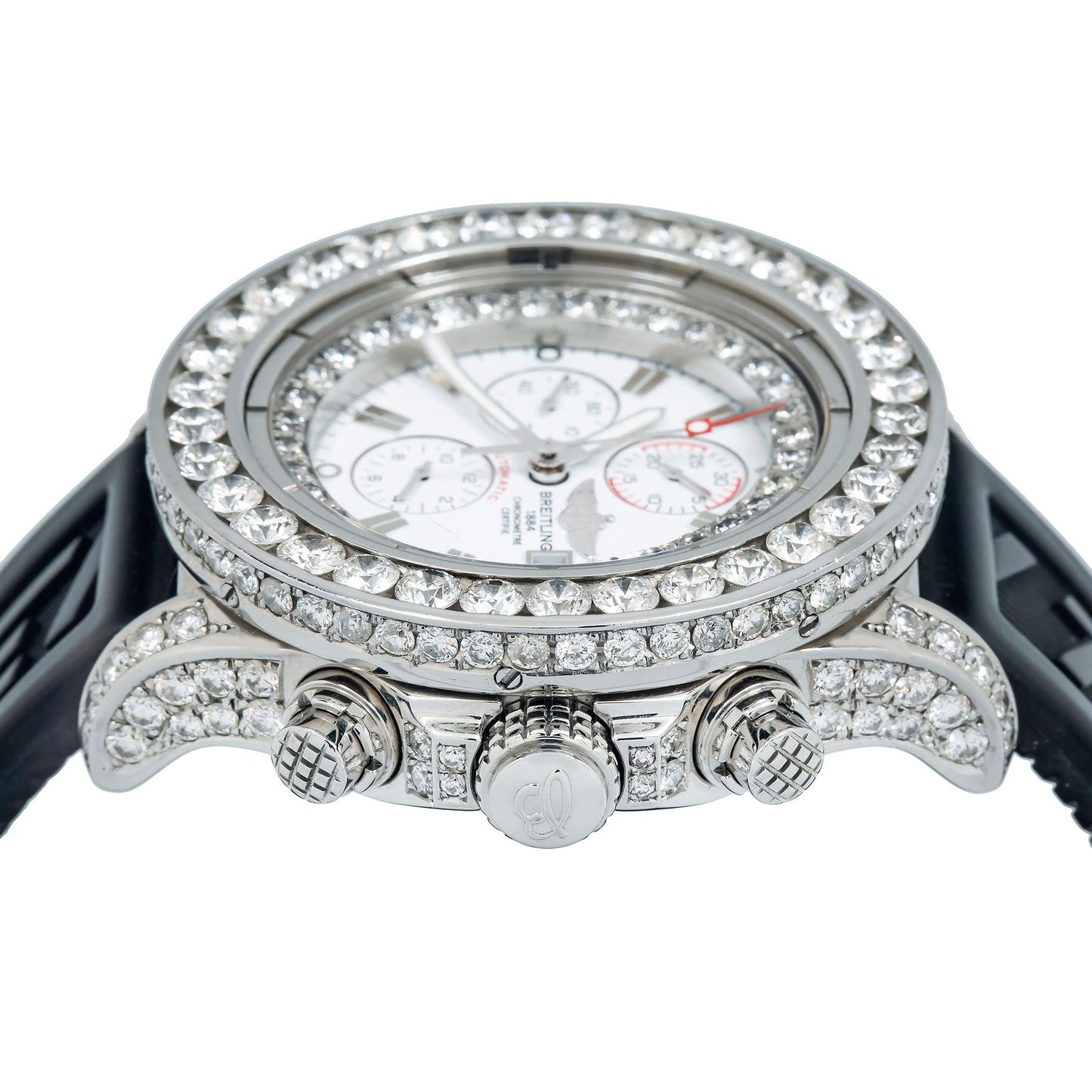Breitling Super Avenger A13370 48MM White Diamond Dial And Bezel