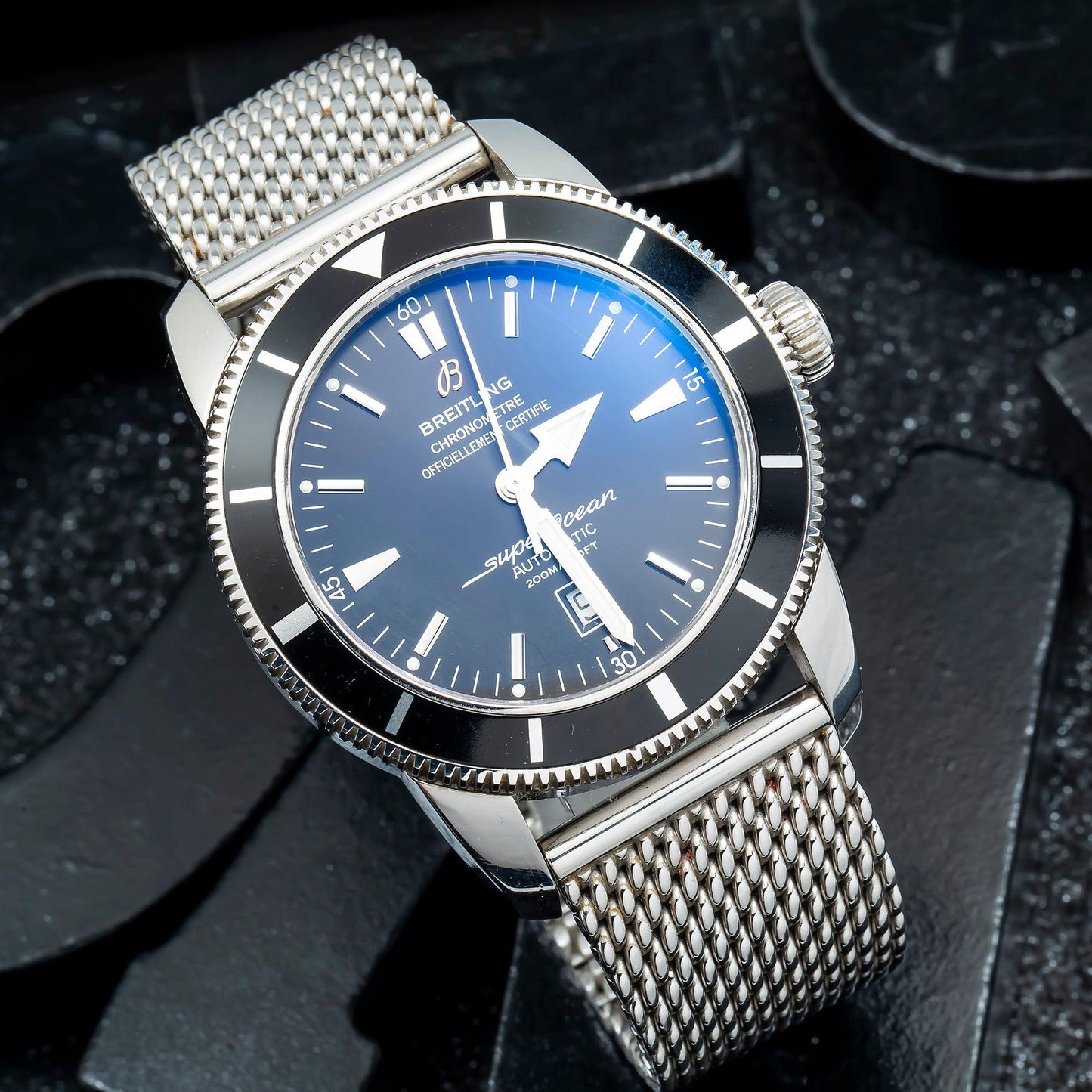Breitling Superocean Heritage A17320 46MM Black Dial With Stainless Steel Bracelet